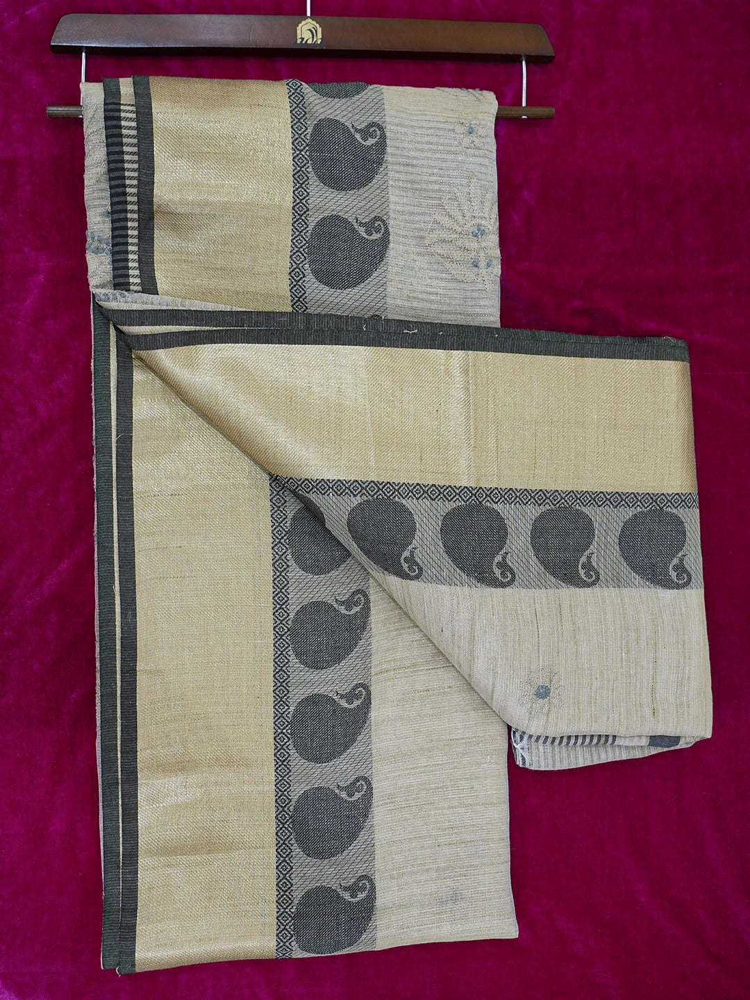 Ada Hand Embroidered Fawn Tissue Lucknowi Chikankari Saree With Blouse 01A572694