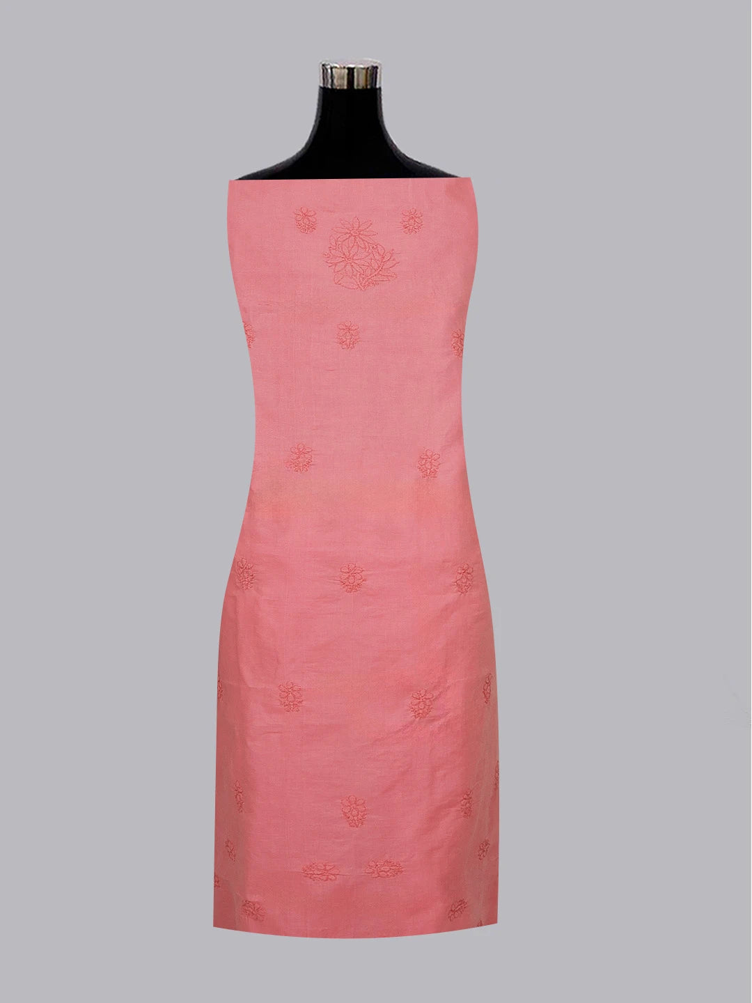 Ada Hand Embroidered Onion Pink Cotton Lucknowi Chikankari Unstitched Suit Set 01A602430