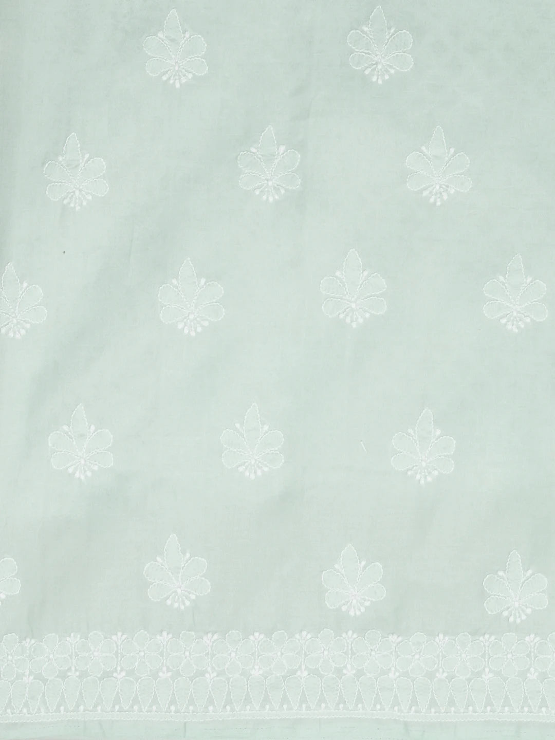 Ada Hand Embroidered Light Sky Blue Cotton Lucknowi Chikankari Unstitched Kurta Piece 01A607288
