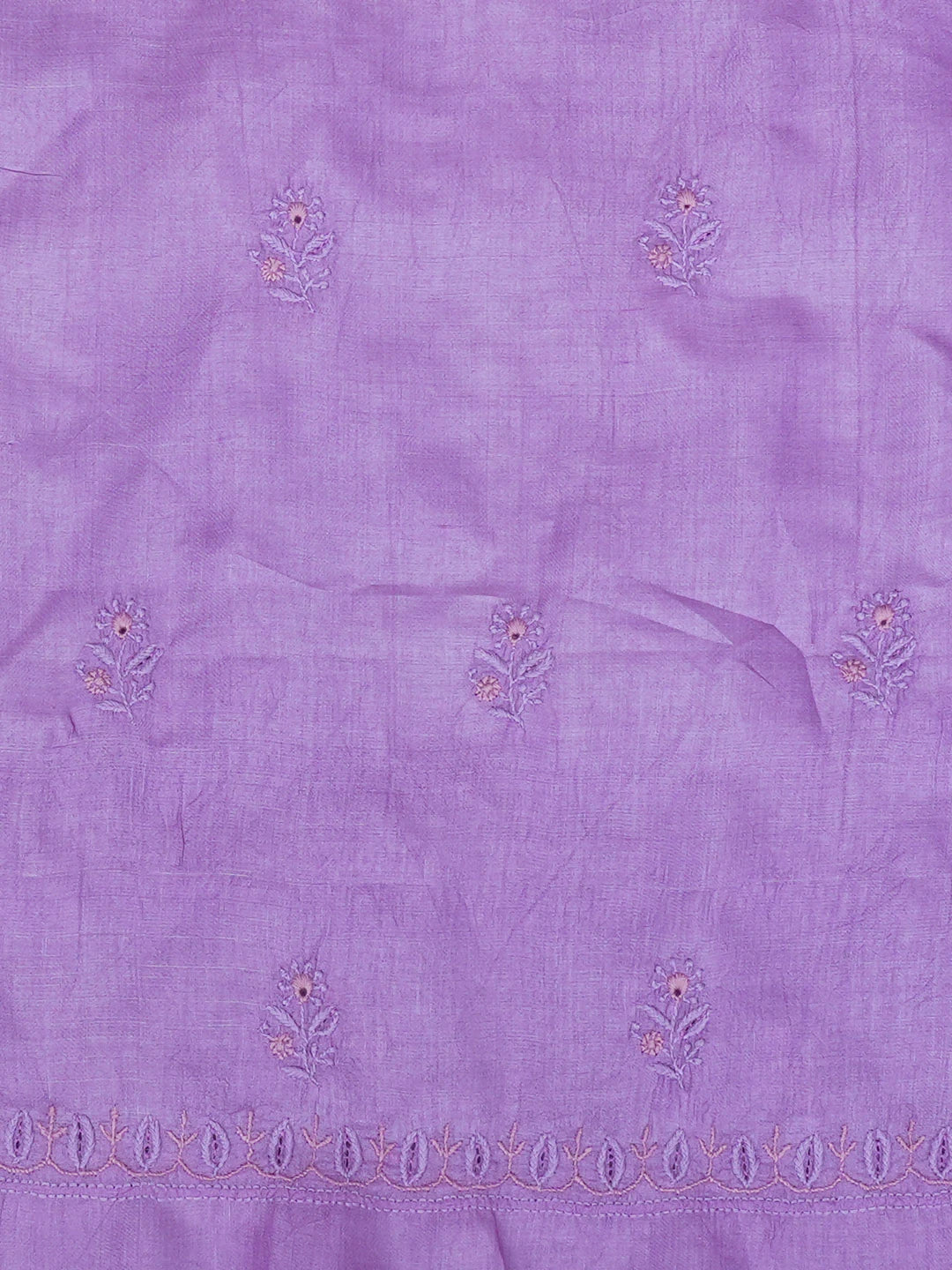 Ada Hand Embroidered Amethyst Lavender Silk Lucknowi Chikankari Unstitched Suit Piece 01A583768