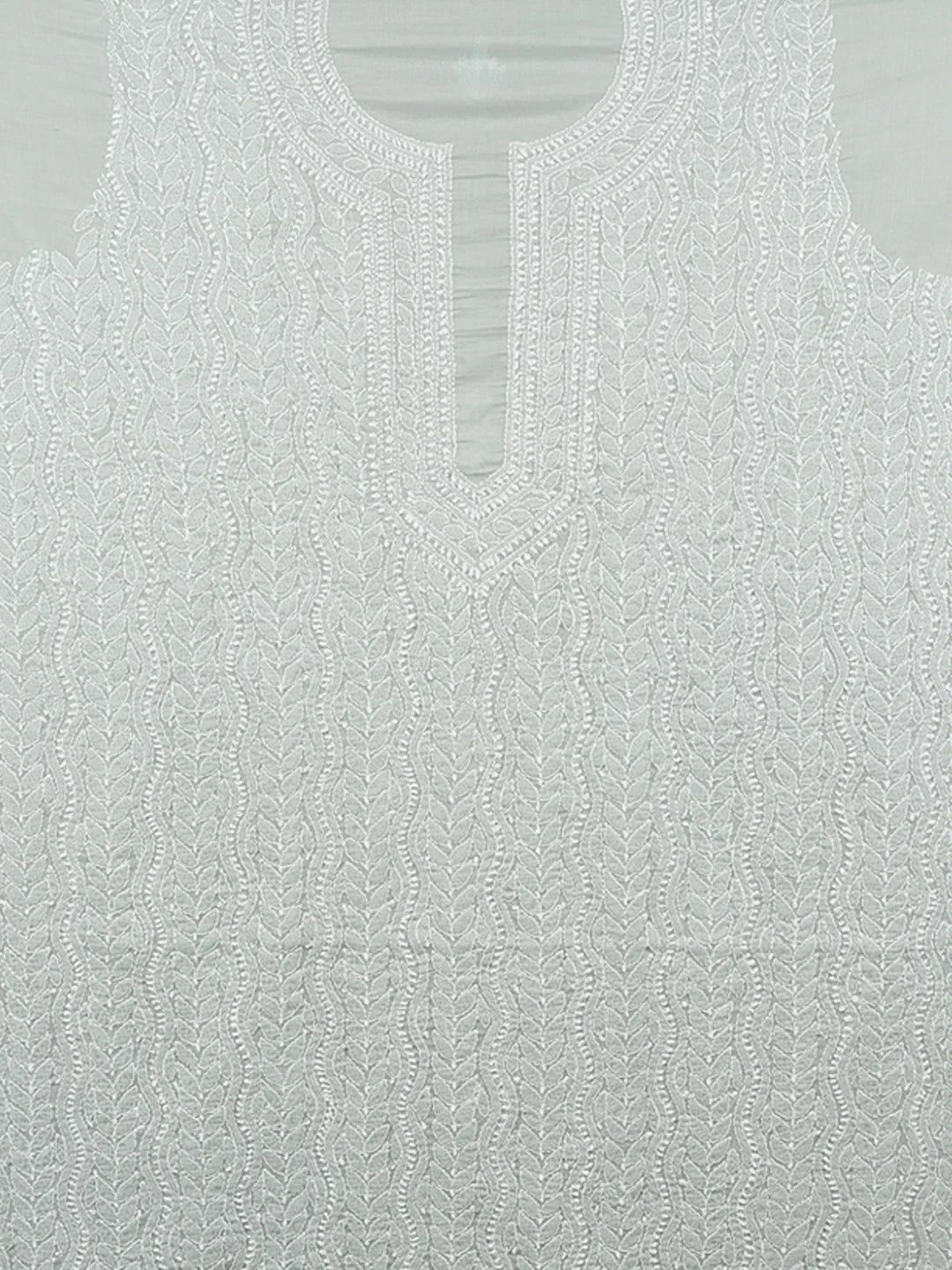 Ada Hand Embroidered Grey Cotton Lucknowi Chikankari Unstitched Kurta Piece 01A607166