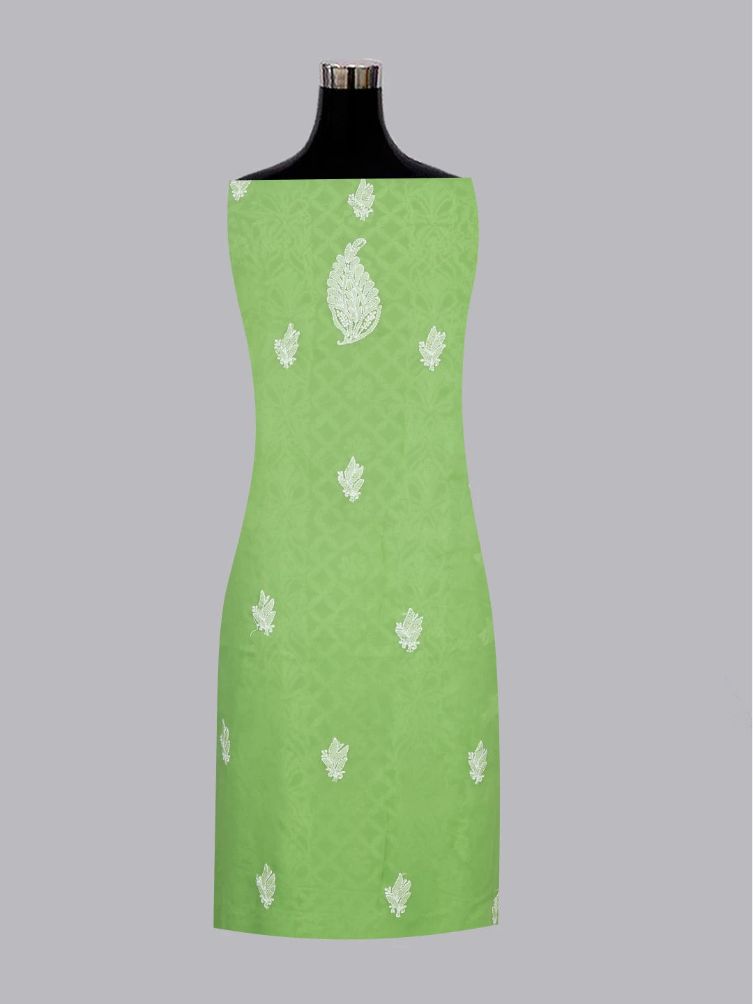 Ada Hand Embroidered Green Georgette Lucknowi Chikankari Unstitched Suit Piece 01A608540