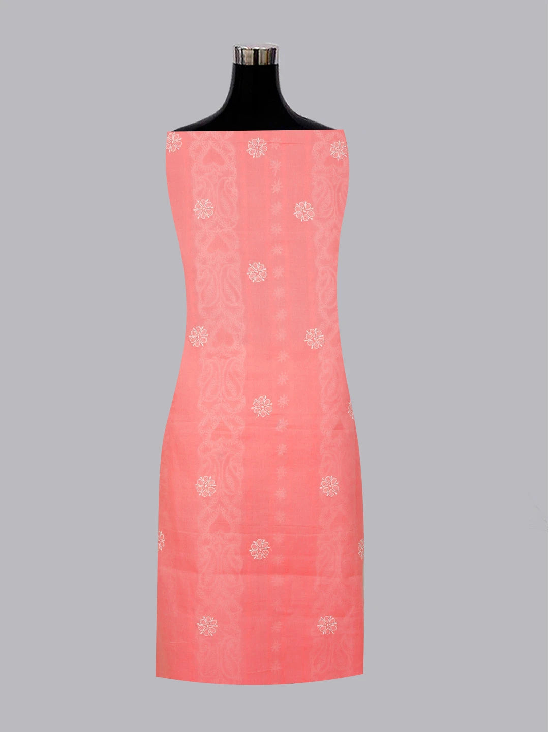 Ada Hand Embroidered Pink Cotton Lucknowi Chikankari Unstitched Suit Piece 01A479390