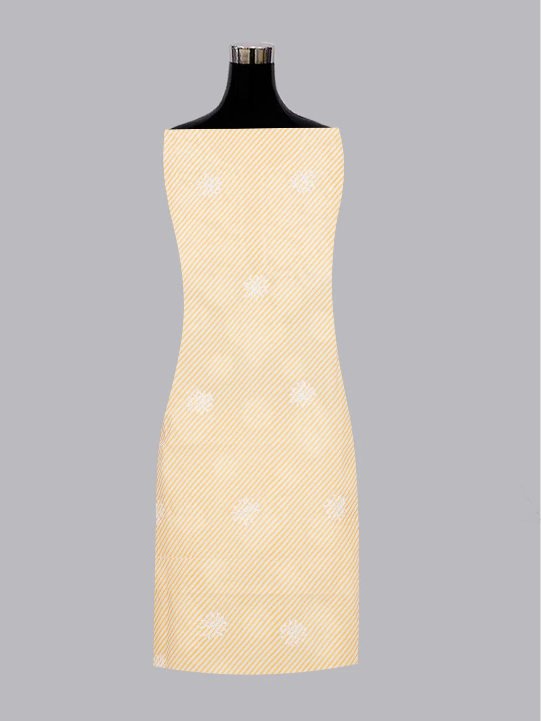 Ada Hand Embroidered Yellow And White Cotton Lucknowi Chikankari Unstitched Suit Piece A211242