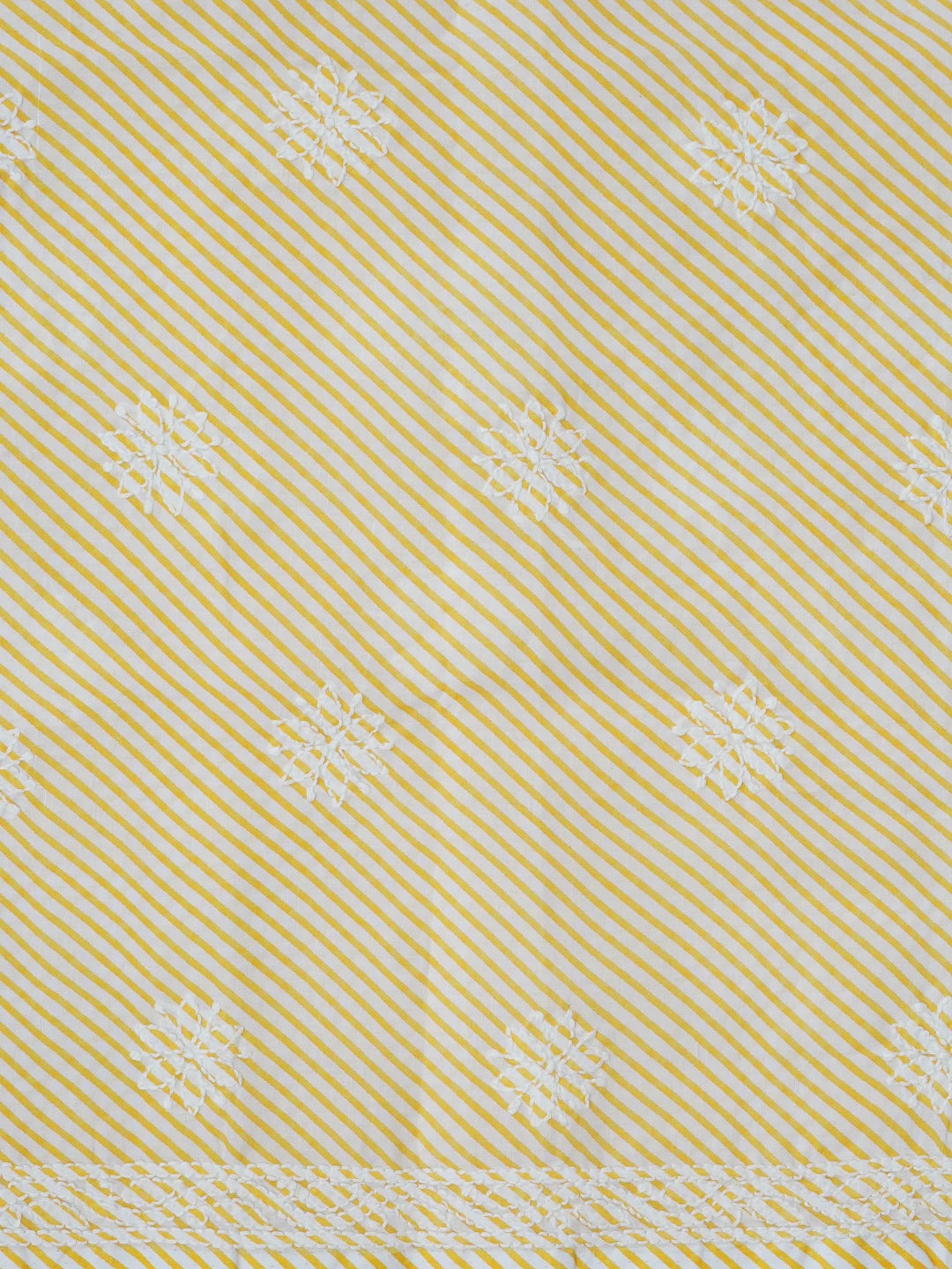 Ada Hand Embroidered Yellow And White Cotton Lucknowi Chikankari Unstitched Suit Piece A211242