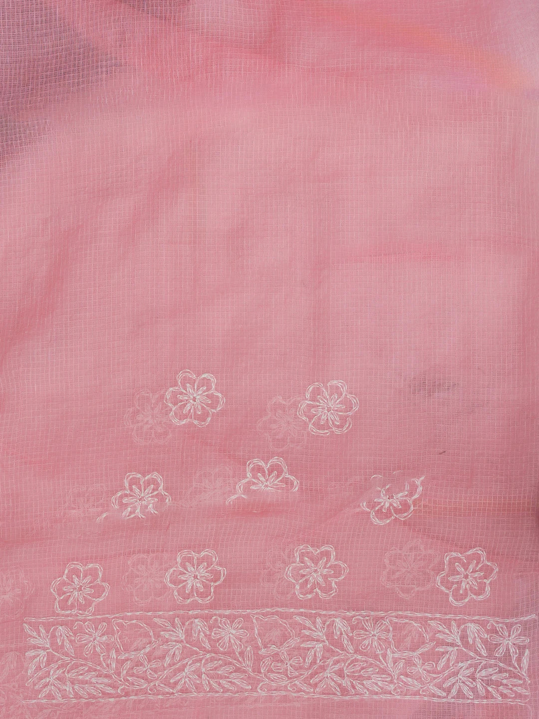 Ada Hand Embroidered Pink Kota Lucknowi Chikankari Saree With Blouse 01A452627