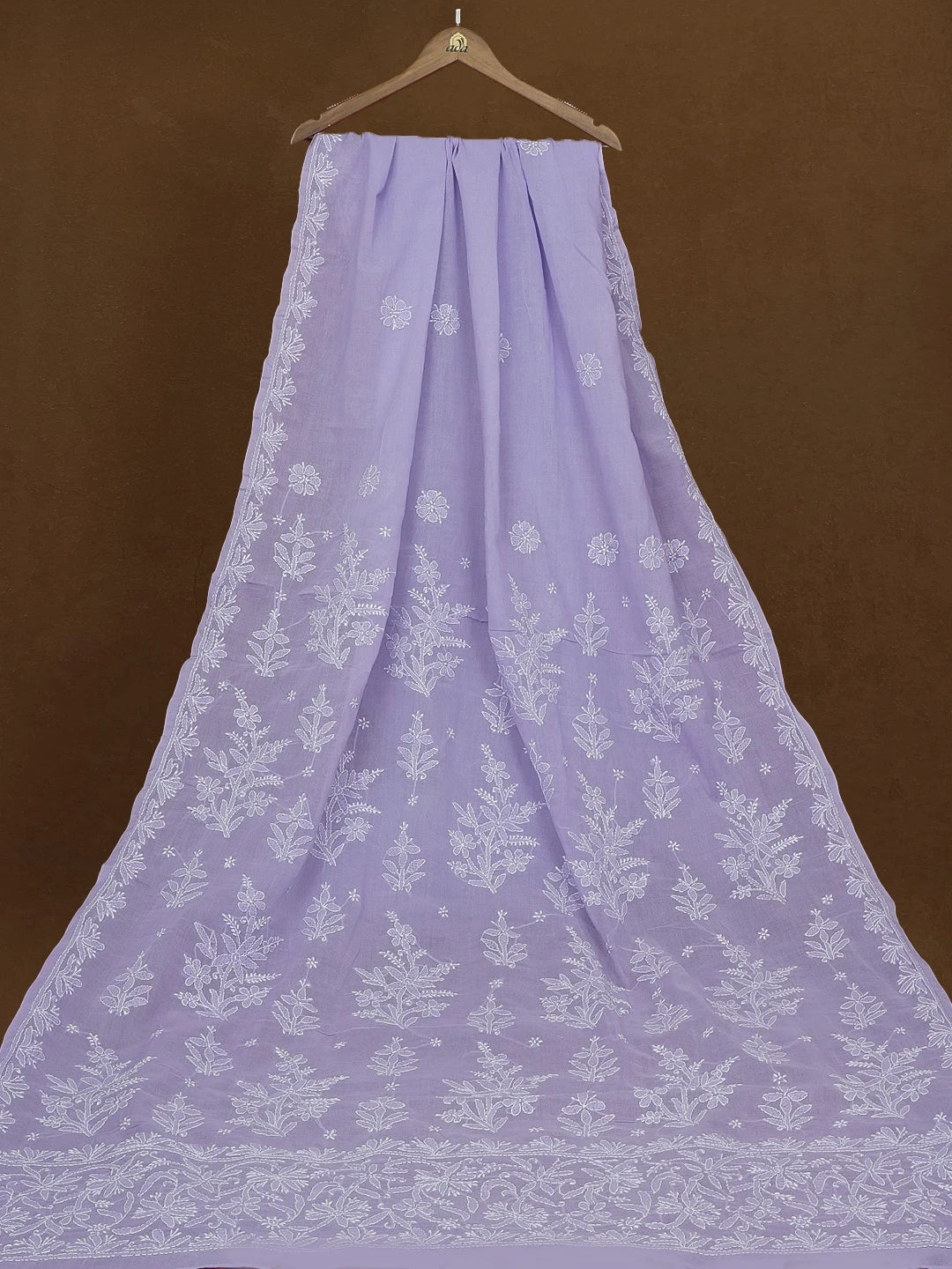Ada Hand Embroidered Mauve Cotton Lucknowi Chikankari Saree With Blouse 01A560373