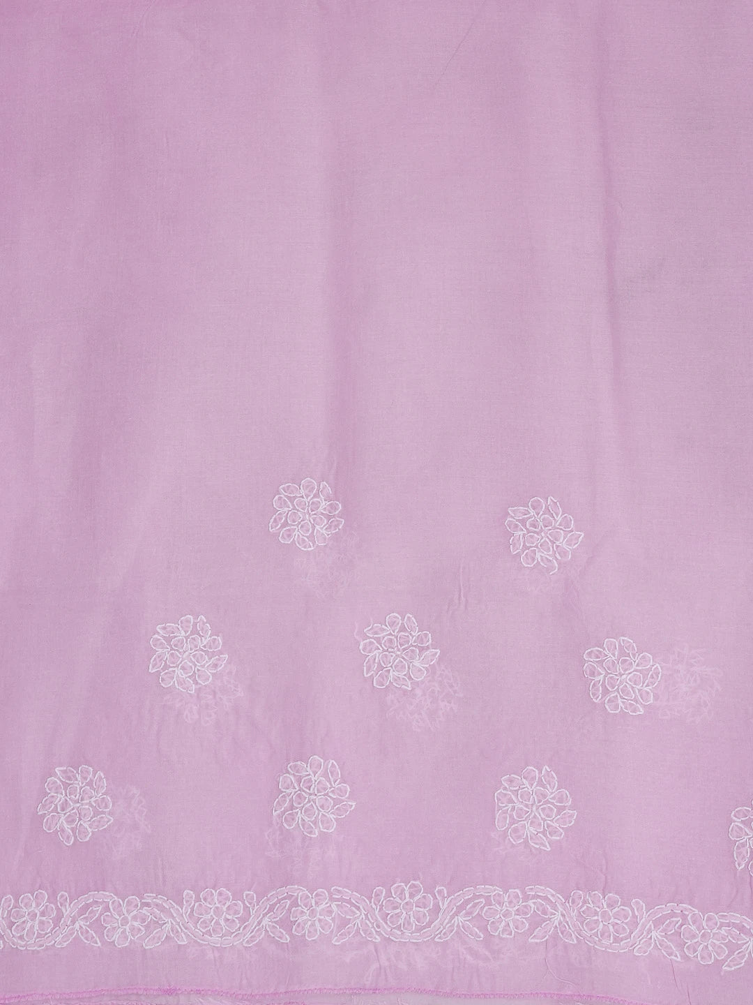 Ada Hand Embroidered Lavender Cotton Lucknowi Chikankari Saree and Blouse 01A563664