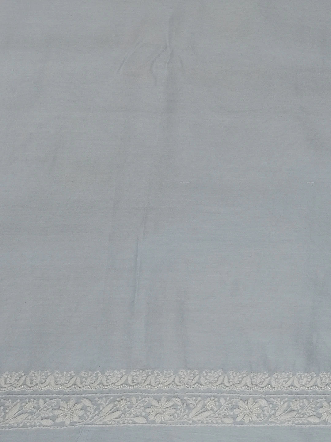 Ada Hand Embroidered Sky Blue Chanderi Lucknowi Chikankari Unstitched Men's Kurta with Pearl Work 01A604644