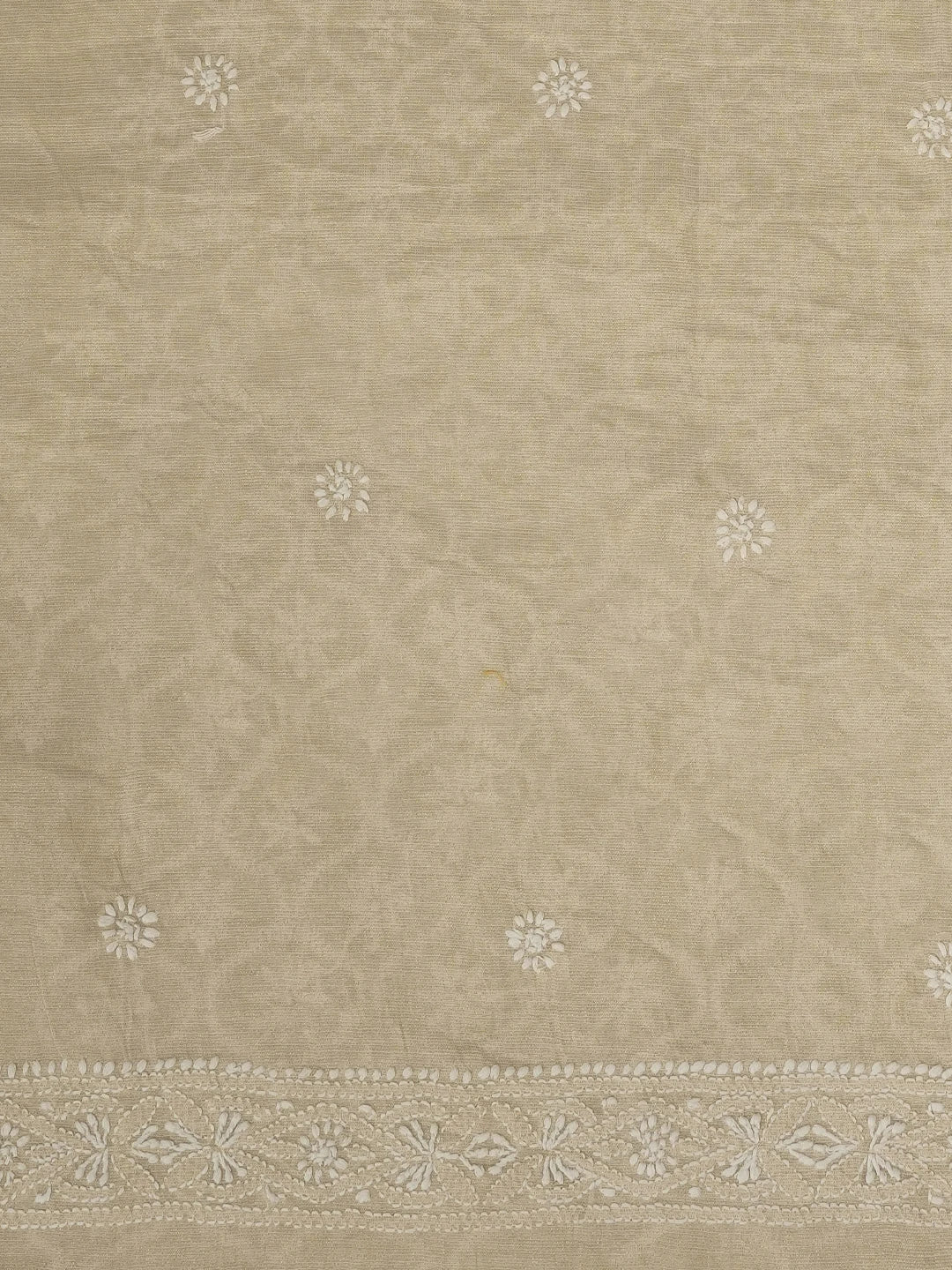 Ada Hand Embroidered Fawn Tissue Lucknowi Chikankari Unstitched Men's Kurta Piece 01A562214