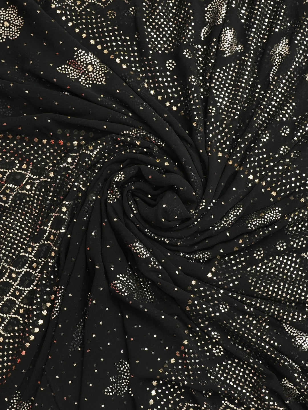 Ada Black Pure Georgette Lucknowi Chikankari Dupatta With Muqaish Work A604499