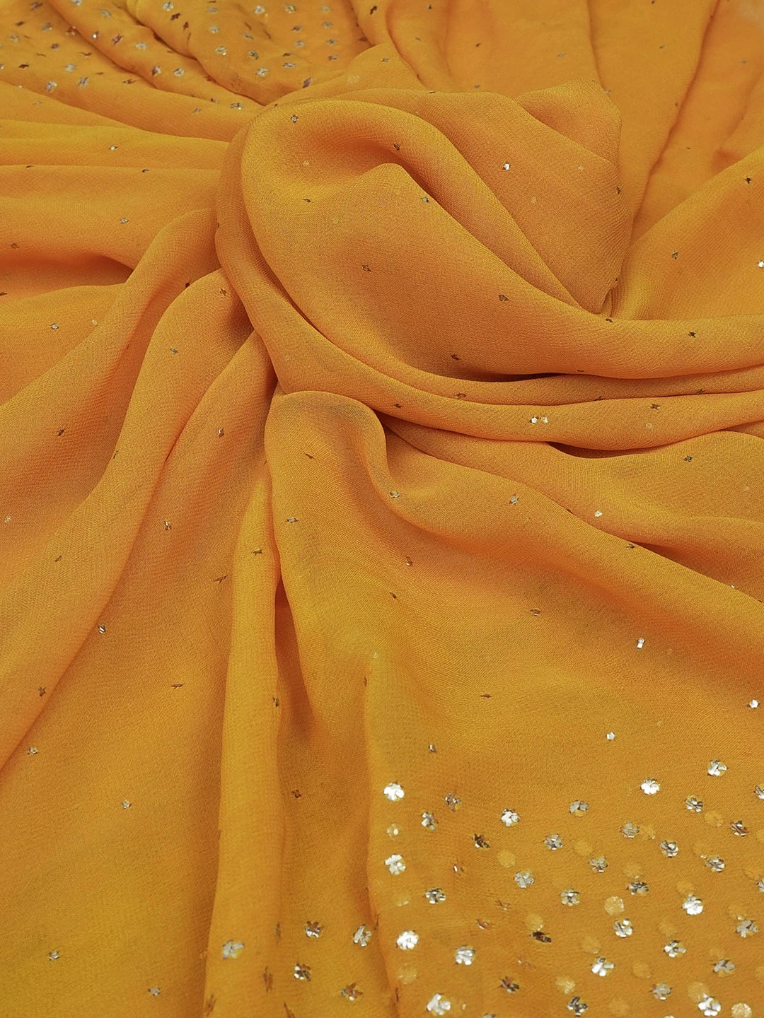 Ada Mustard Viscose Georgette Lucknowi Chikankari Dupatta With Muqaish Work A589273