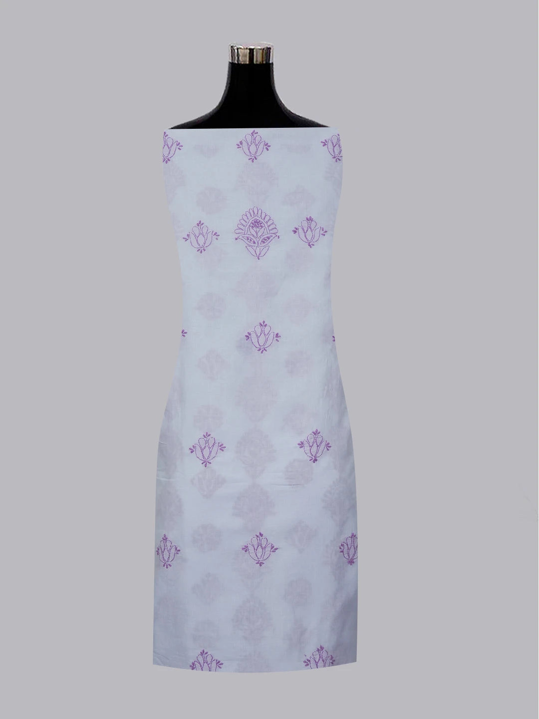 Ada Hand Embroidered Mauve Cotton Lucknowi Chikankari Unstitched Suit Piece 01A614357