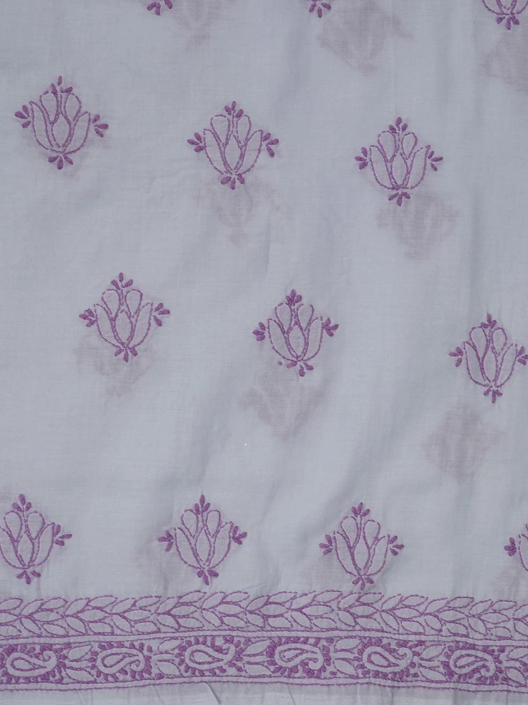 Ada Hand Embroidered Mauve Cotton Lucknowi Chikankari Unstitched Suit Piece 01A614357