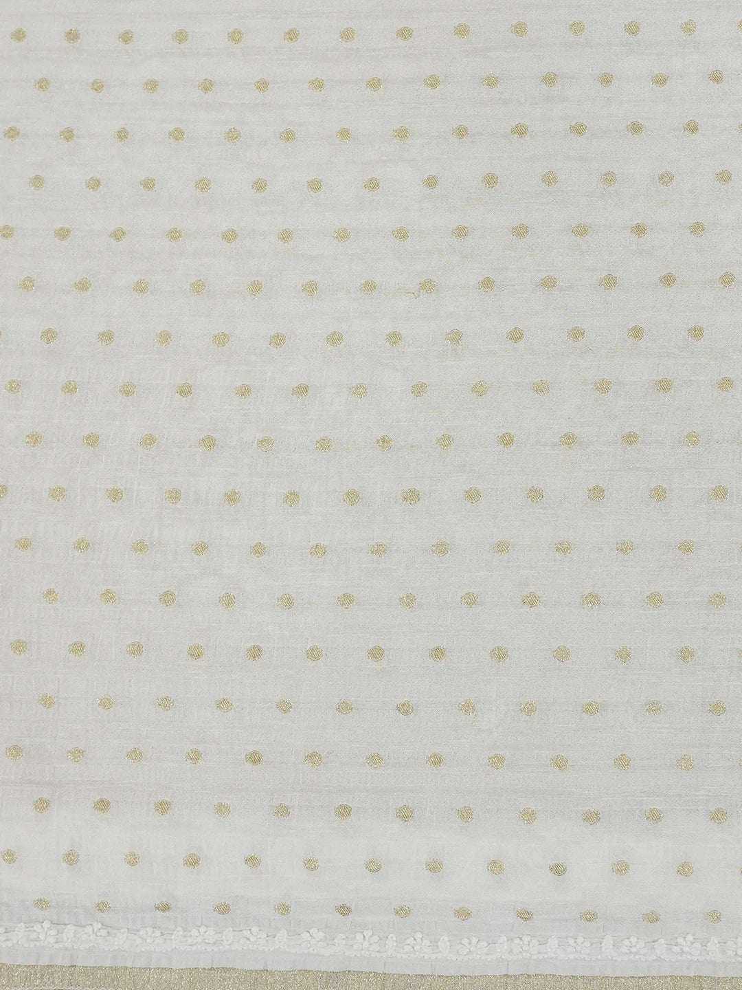 Ada Hand Embroidered White Crepe Lucknowi Chikankari Saree and Blouse 01A613804