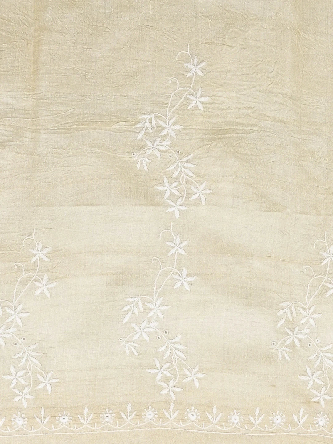 Ada Hand Embroidered Fawn Silk Lucknowi Chikankari Unstitched Kurta Piece 01A528315