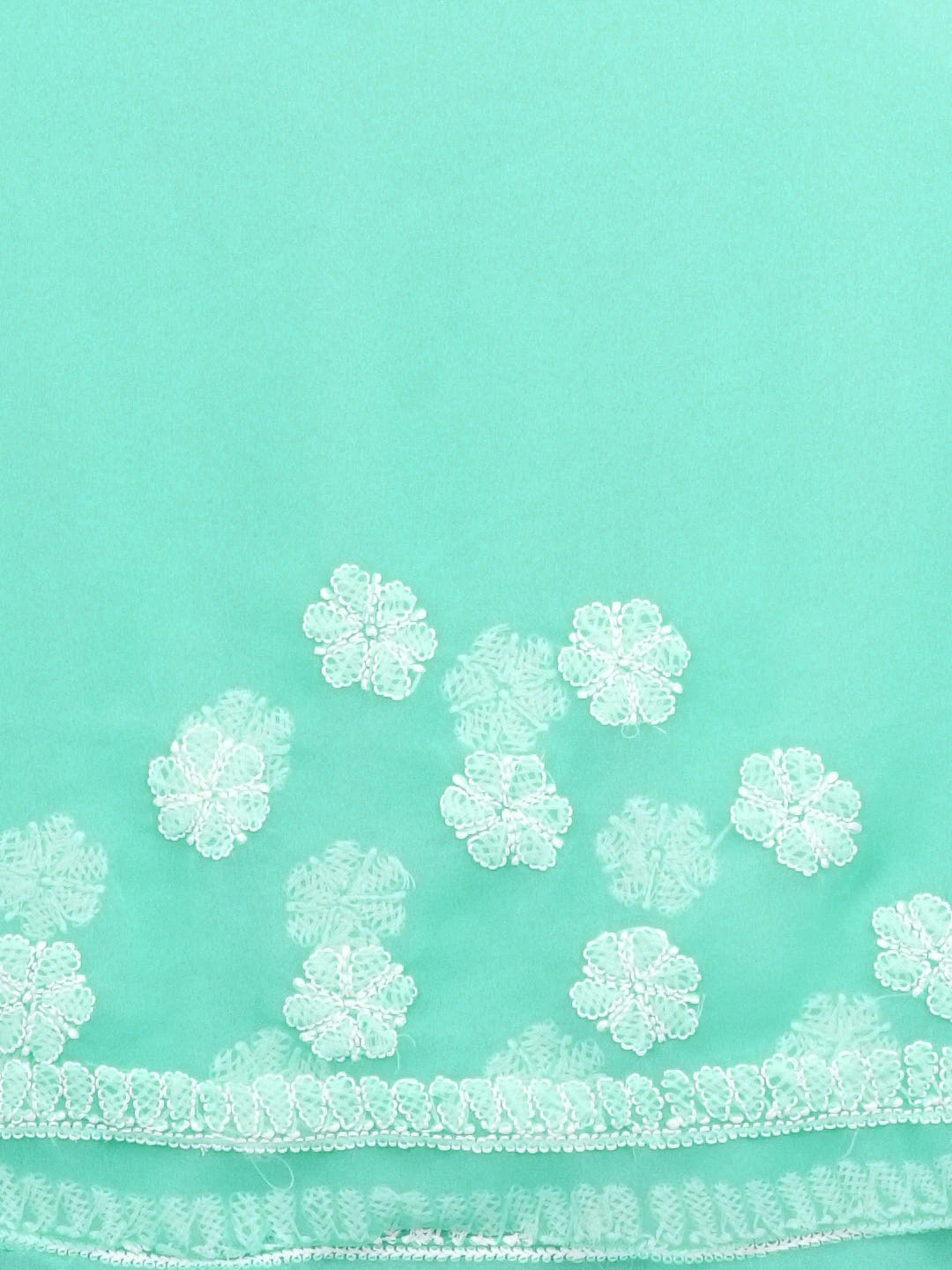 Ada Hand Embroidered Sky Blue Georgette Lucknowi Chikankari Saree with Blouse 01A410986