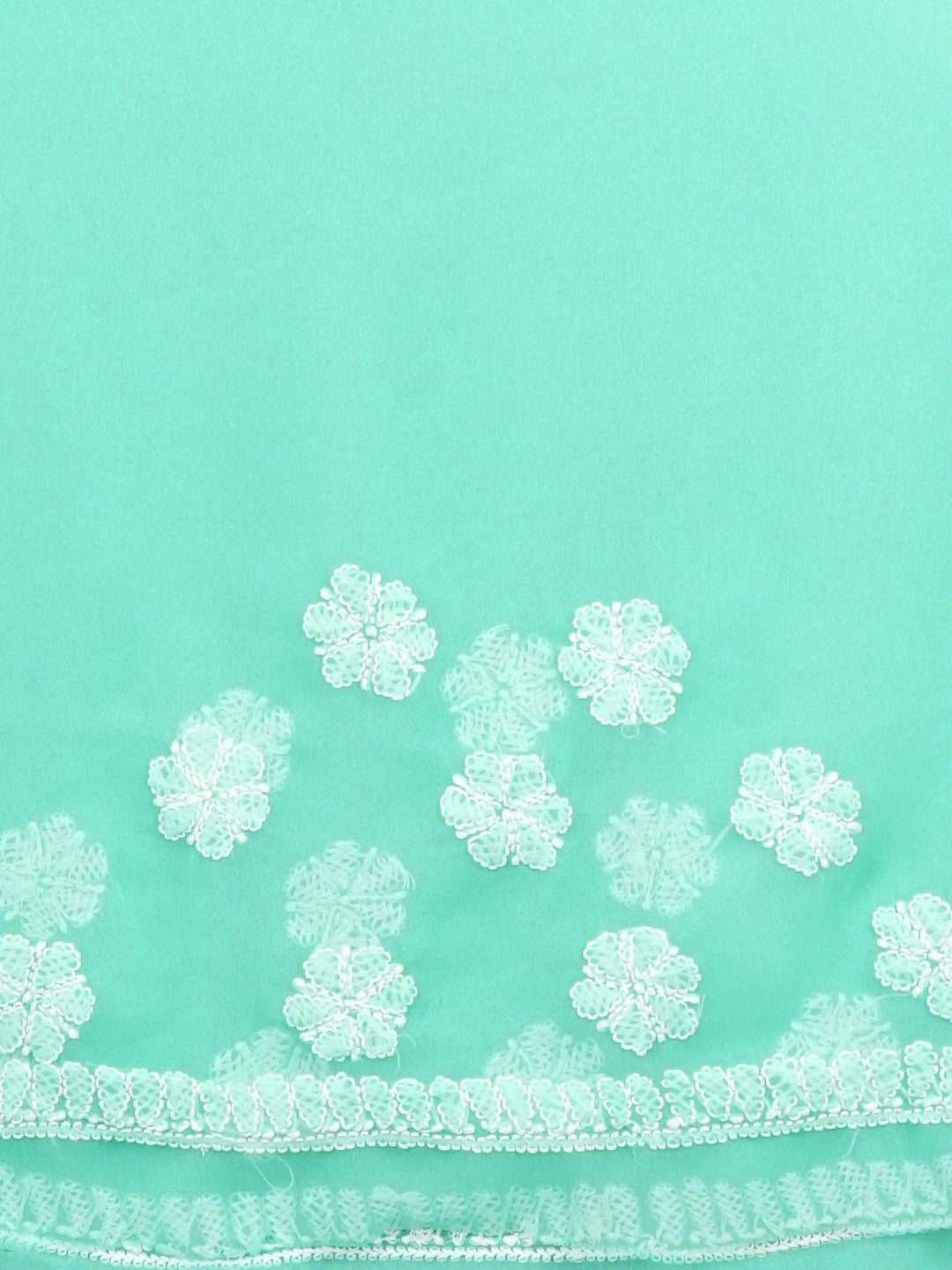 Ada Hand Embroidered Sky Blue Georgette Lucknowi Chikankari Saree with Blouse 01A410986