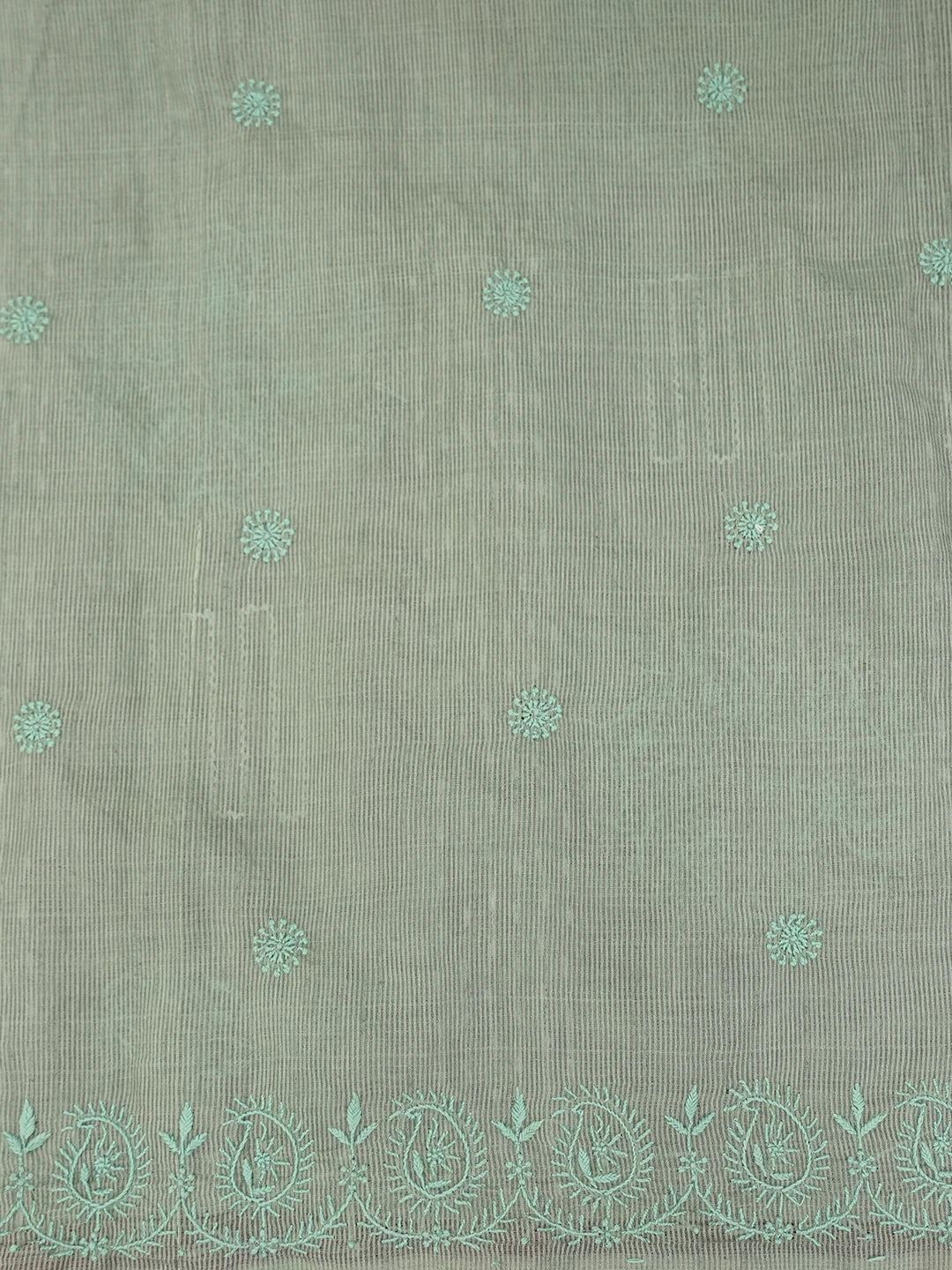 Ada Hand Embroidered Grey Silk Lucknowi Chikankari Saree and Blouse 01A376431
