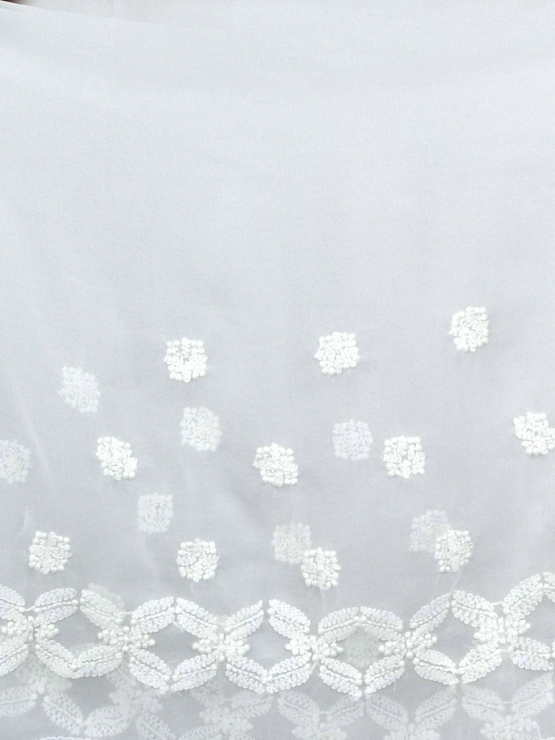 Ada Hand Embroidered White Georgette Lucknowi Chikankari Saree and Blouse 01A583527