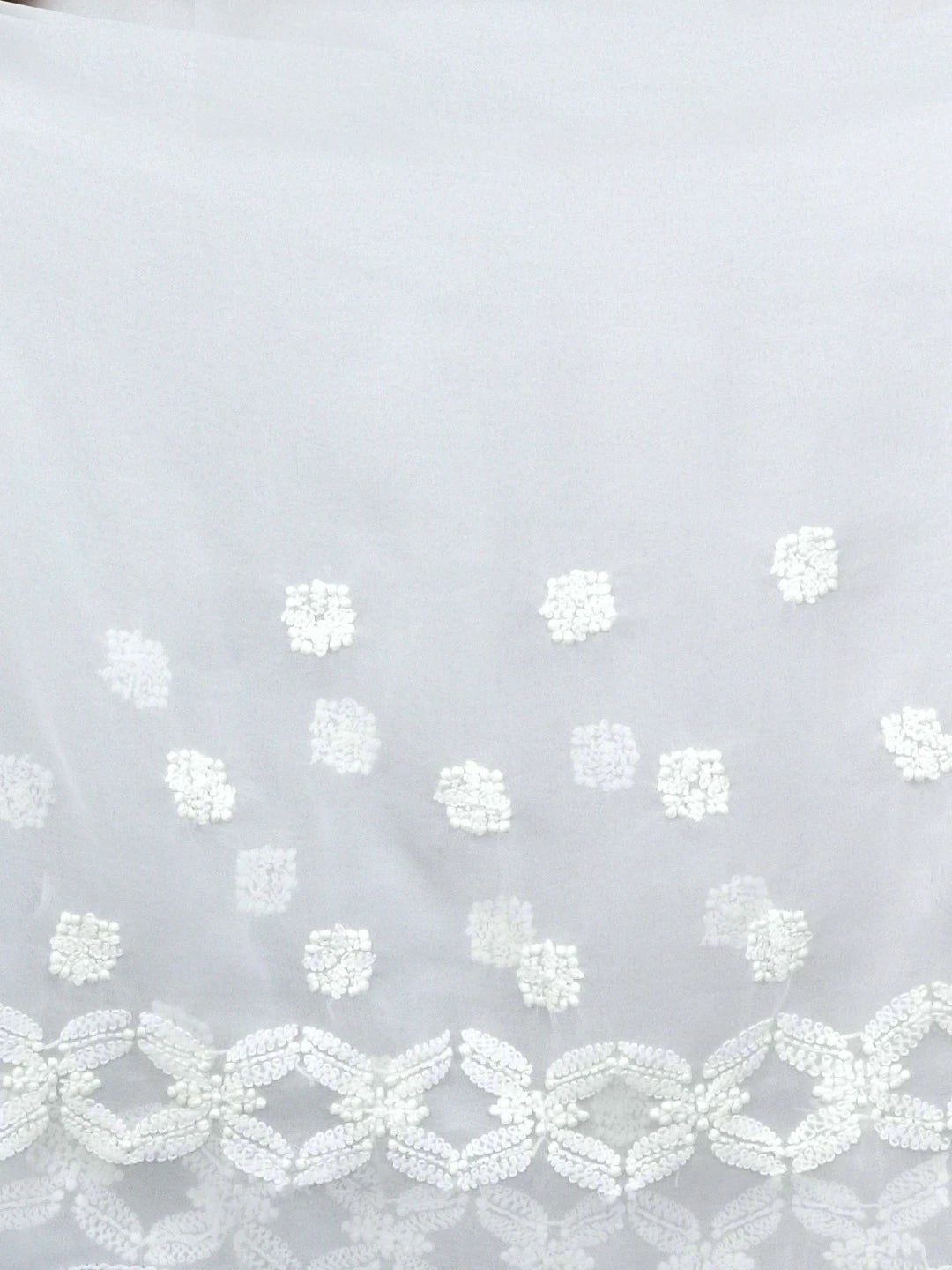 Ada Hand Embroidered White Georgette Lucknowi Chikankari Saree and Blouse 01A583527