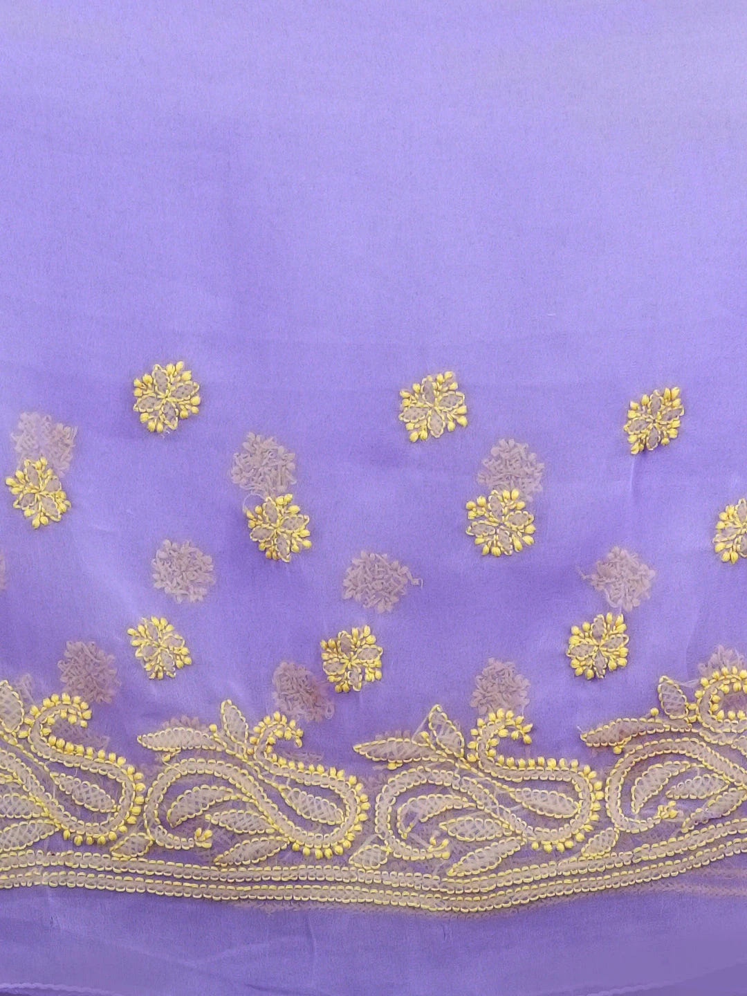 Ada Hand Embroidered Mauve Georgette Lucknowi Chikankari Saree and Blouse 01A534014