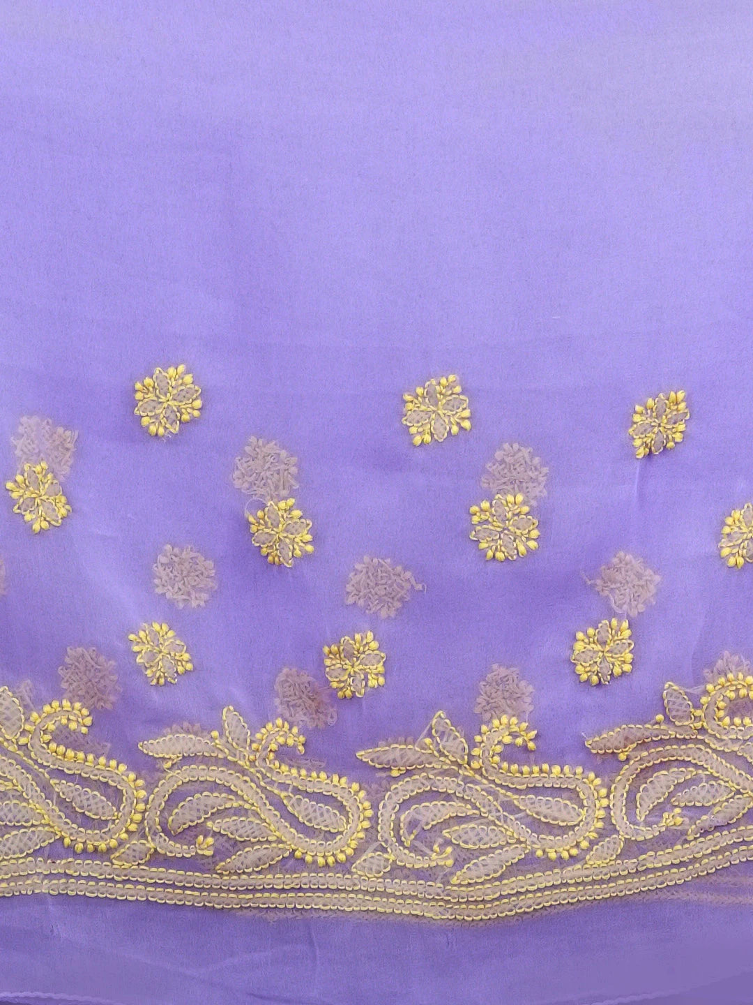 Ada Hand Embroidered Mauve Georgette Lucknowi Chikankari Saree and Blouse 01A534014