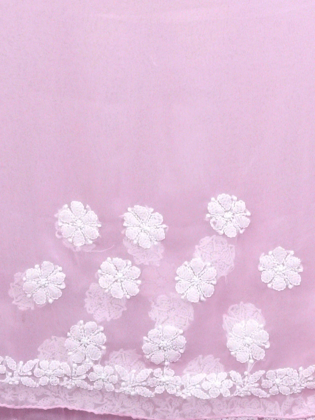 Ada Hand Embroidered Pink Georgette Lucknowi Chikankari Saree With Blouse 01A596373