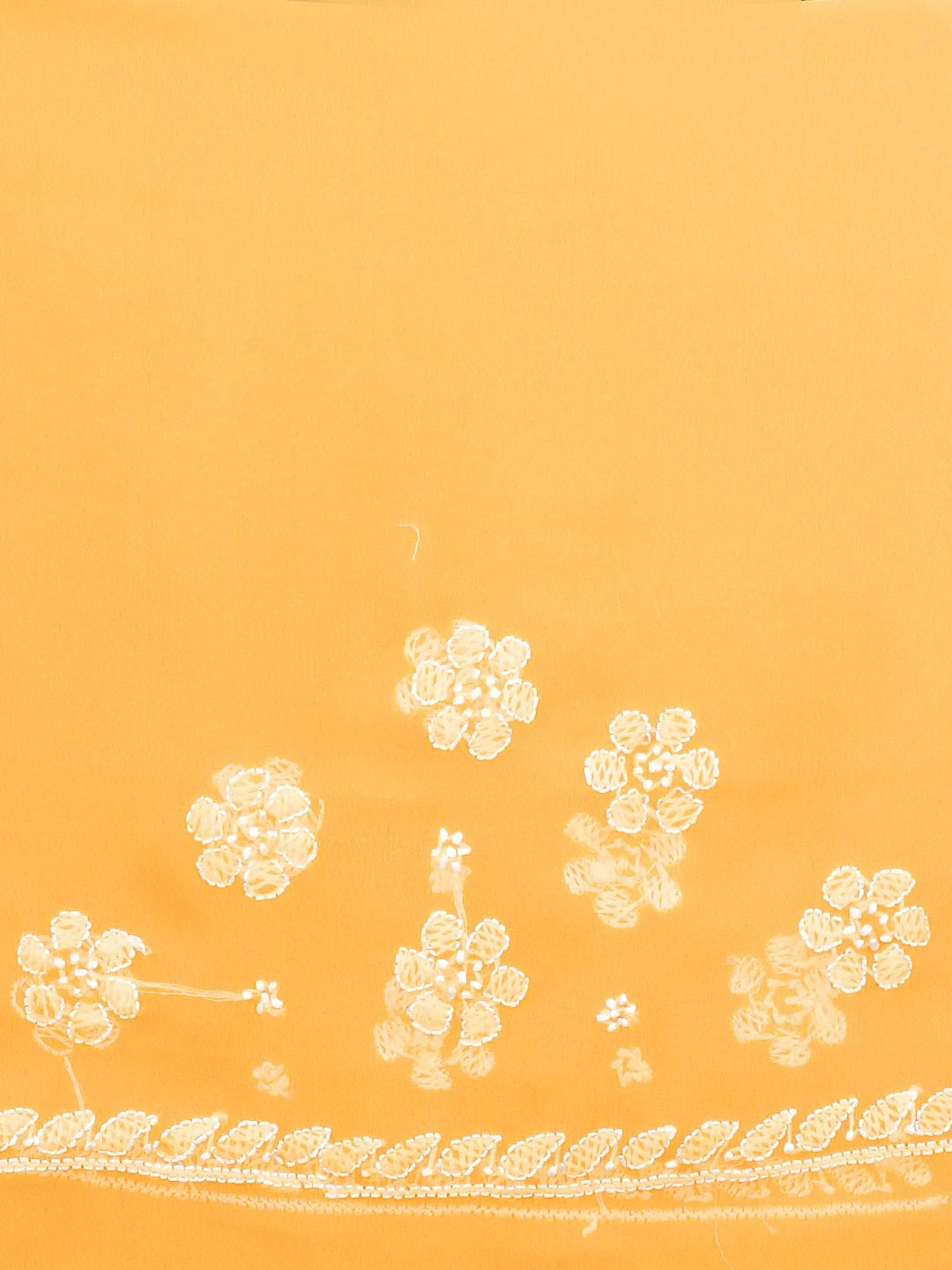 Ada Hand Embroidered Princeton Orange Georgette Lucknowi Chikankari Saree With Blouse 01A528126