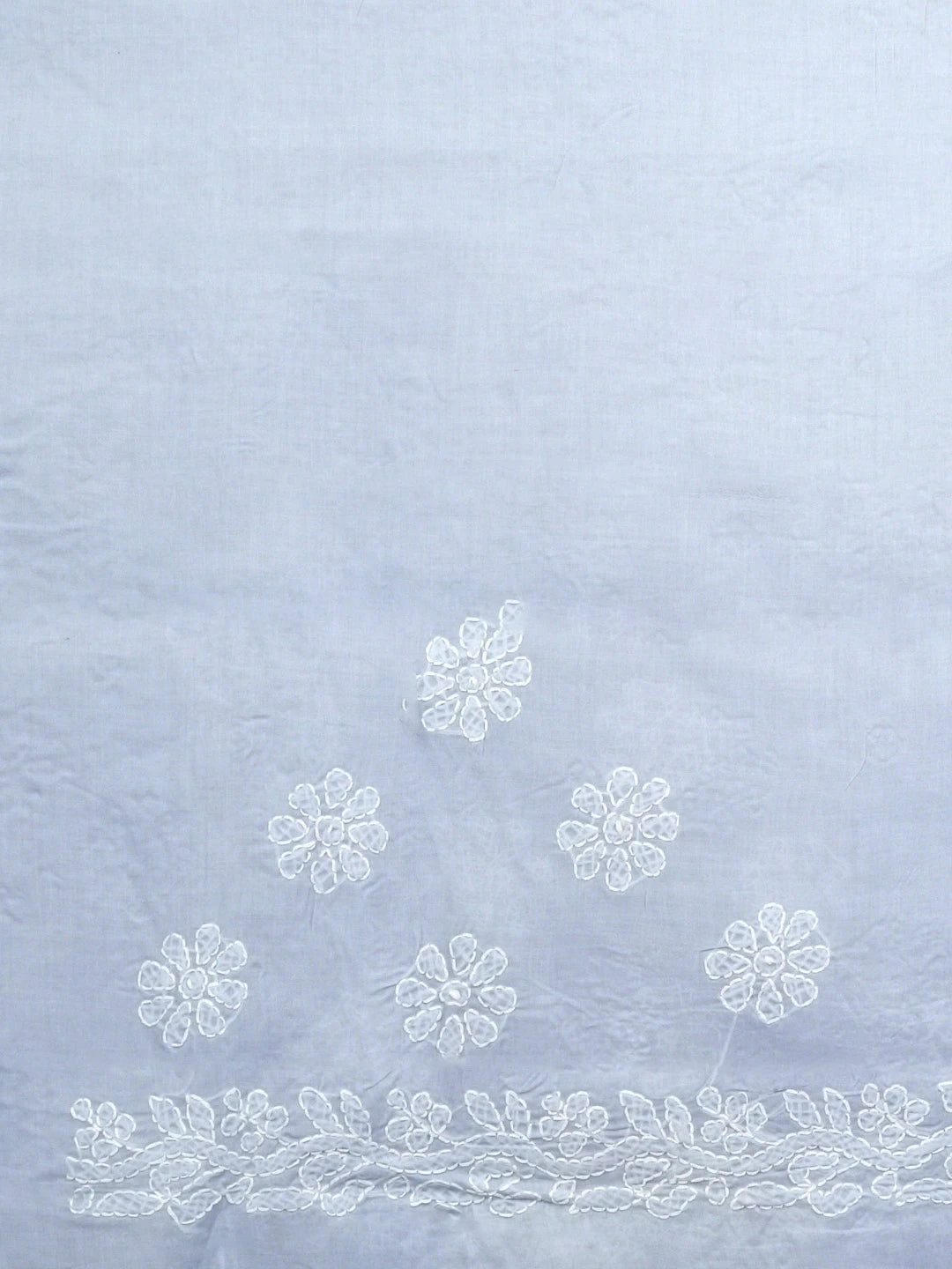Ada Hand Embroidered Light Mauve Cotton Lucknowi Chikankari Saree With Blouse 01A584145