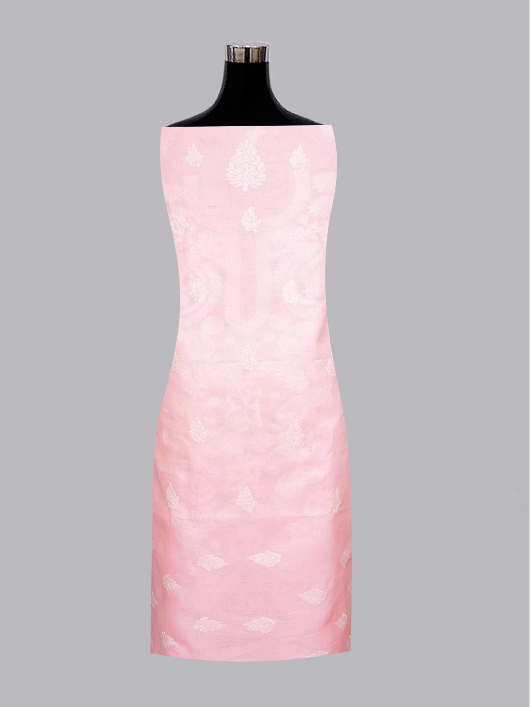 Ada Hand Embroidered Pink Cotton Lucknowi Chikankari Unstitched Suit Piece 01A592258