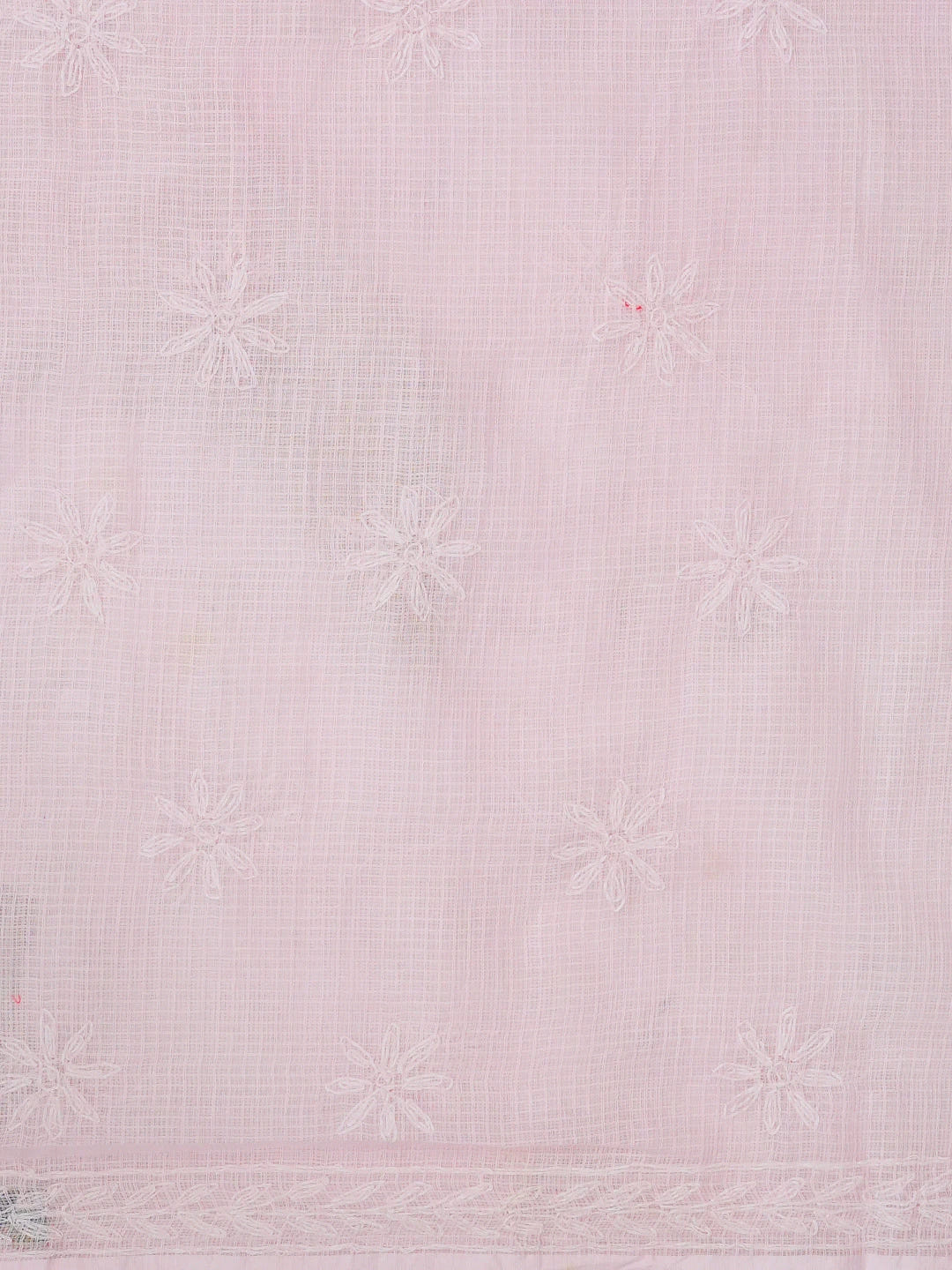 Ada Hand Embroidered Pink Kota Lucknowi Chikankari Unstitched Kurta Dupatta Set 01A603310