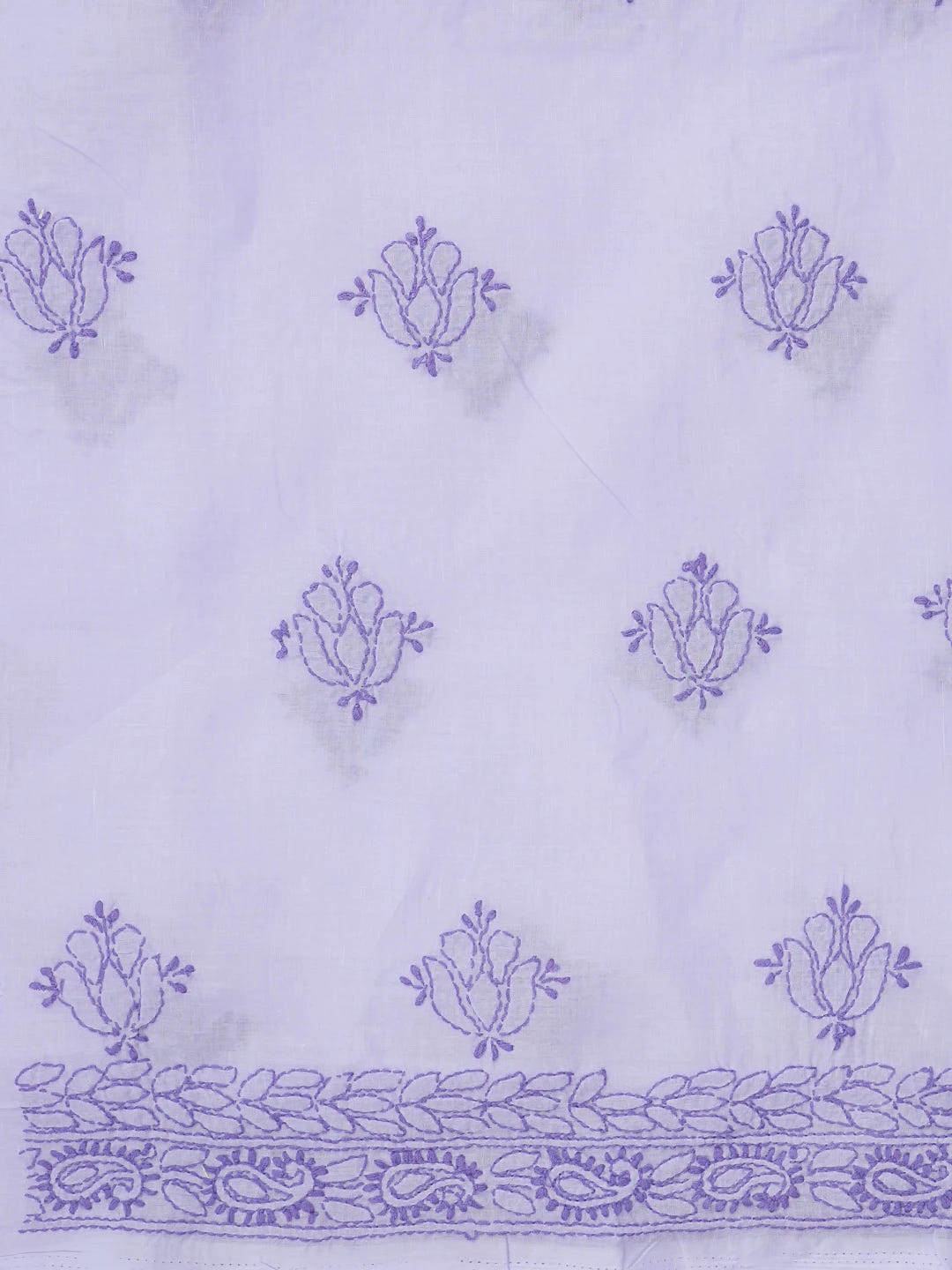 Ada Hand Embroidered Mauve Cotton Lucknowi Chikankari Unstitched Suit Piece 01A614363