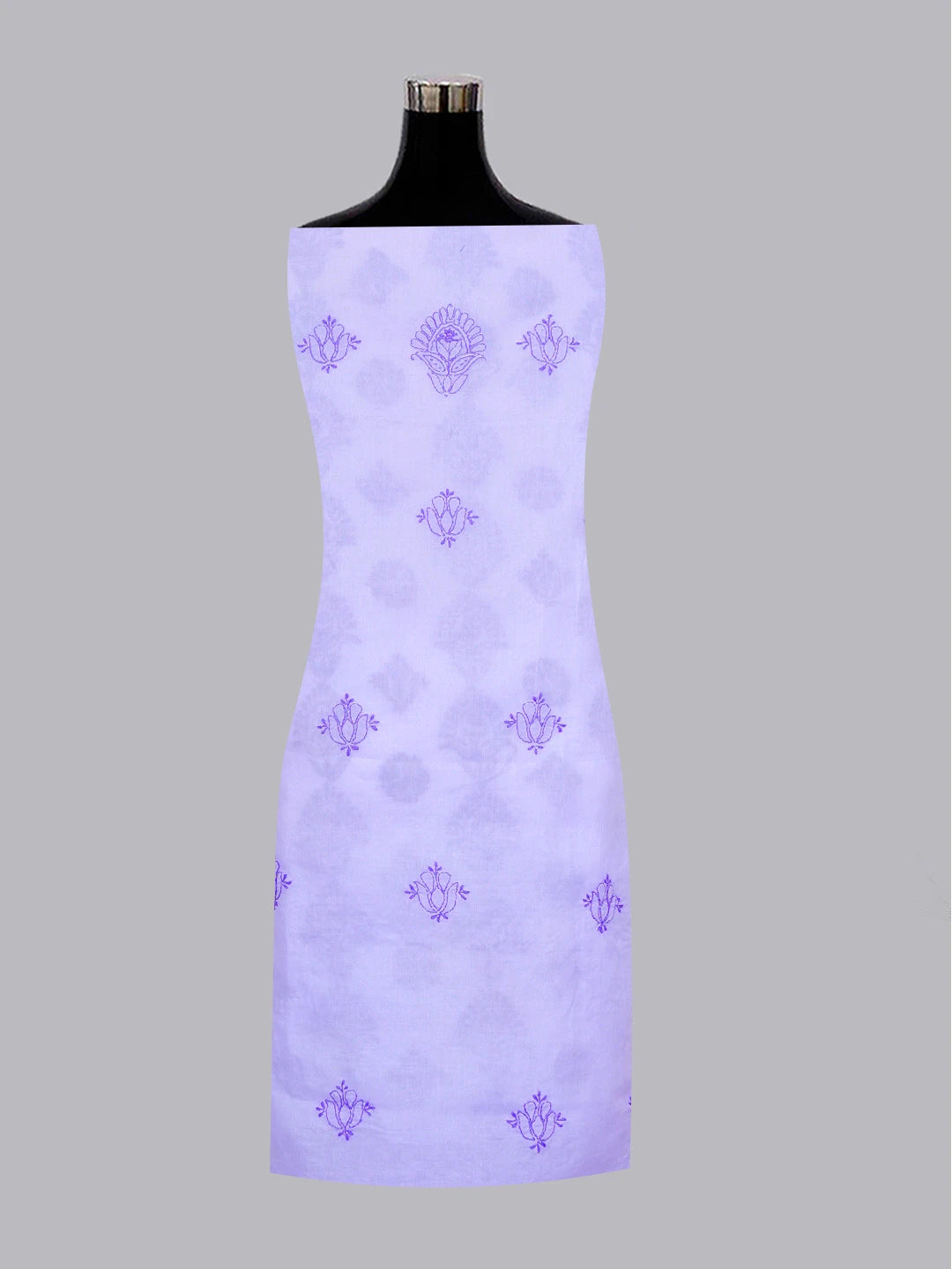 Ada Hand Embroidered Mauve Cotton Lucknowi Chikankari Unstitched Suit Piece 01A614363