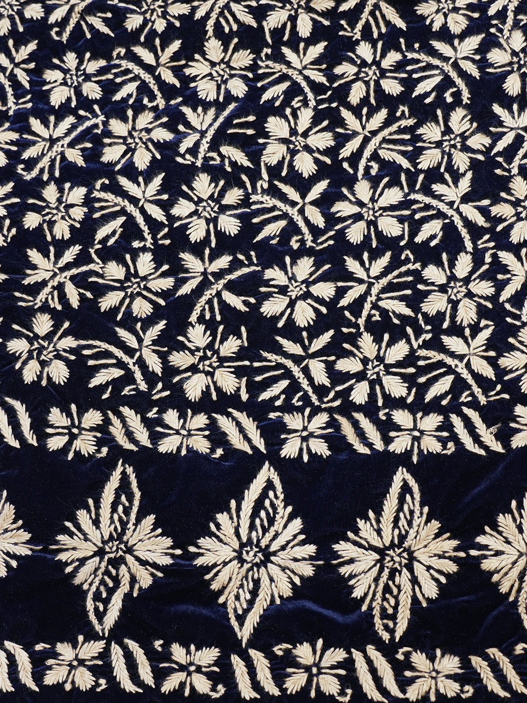 Ada Hand Embroidered Navy Blue Velvet Lucknowi Chikankari Cushion Cover 01A605317