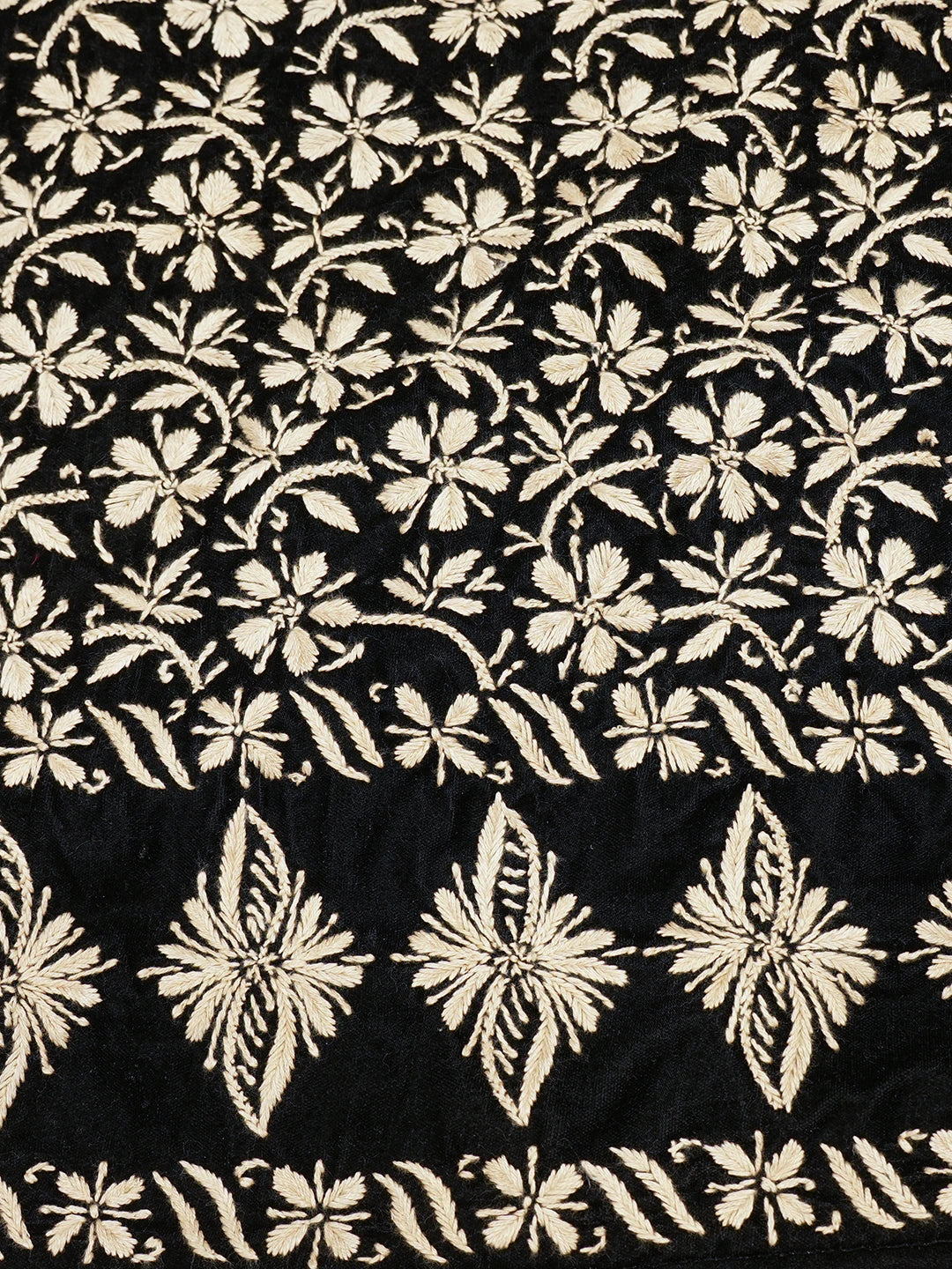 Ada Hand Embroidered Black Velvet Lucknowi Chikankari Cushion Cover 01A622889