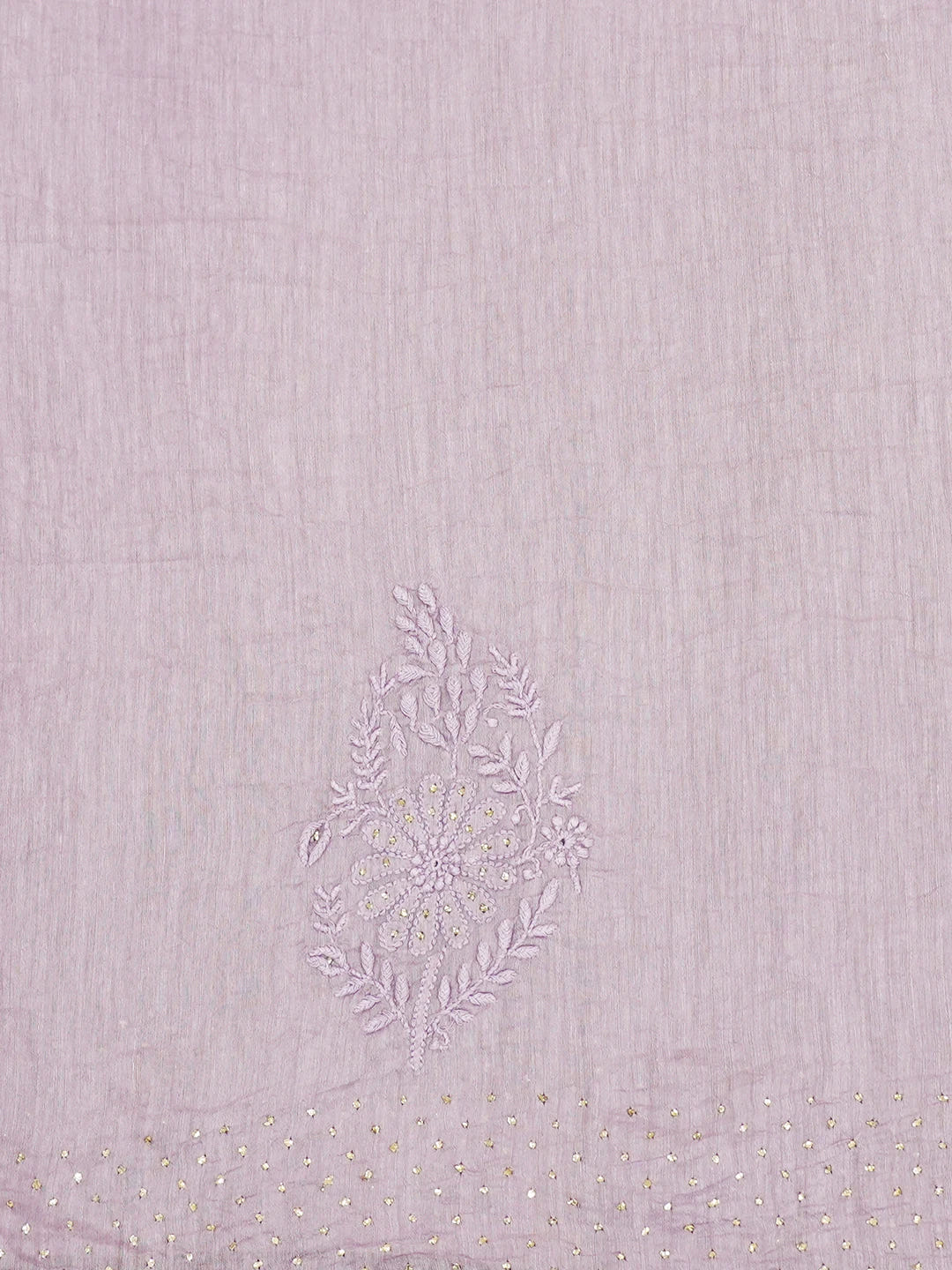 Ada Hand Embroidered Opera Mauve Chanderi Lucknowi Chikankari Saree/Blouse with Muqaish Work 01A604862