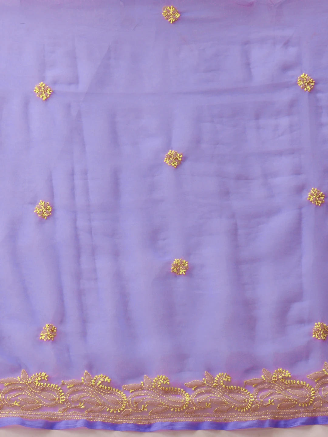 Ada Hand Embroidered Mauve Georgette Lucknowi Chikankari Saree With Blouse A311377