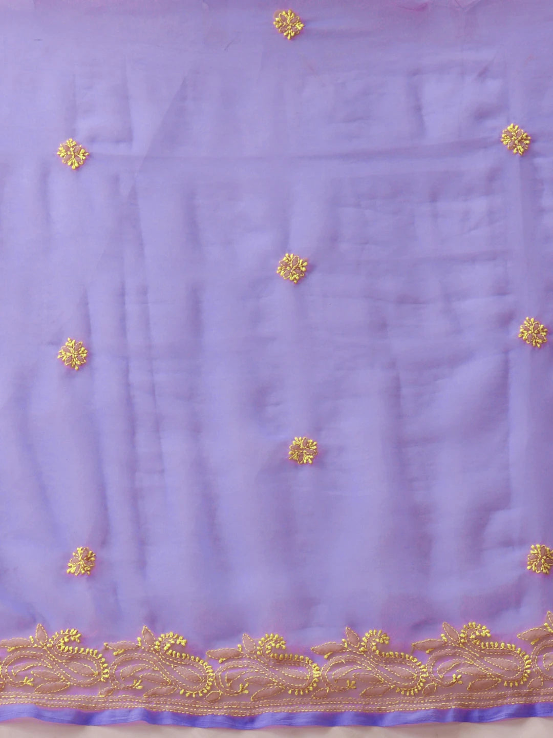 Ada Hand Embroidered Mauve Georgette Lucknowi Chikankari Saree With Blouse A311377