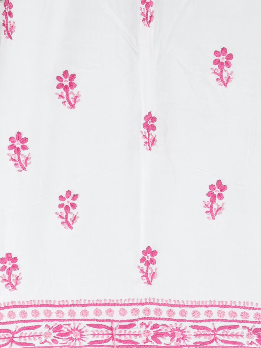 Ada Hand Embroidered White Modal Lucknowi Chikankari Unstitched Kurta Piece 01A614042