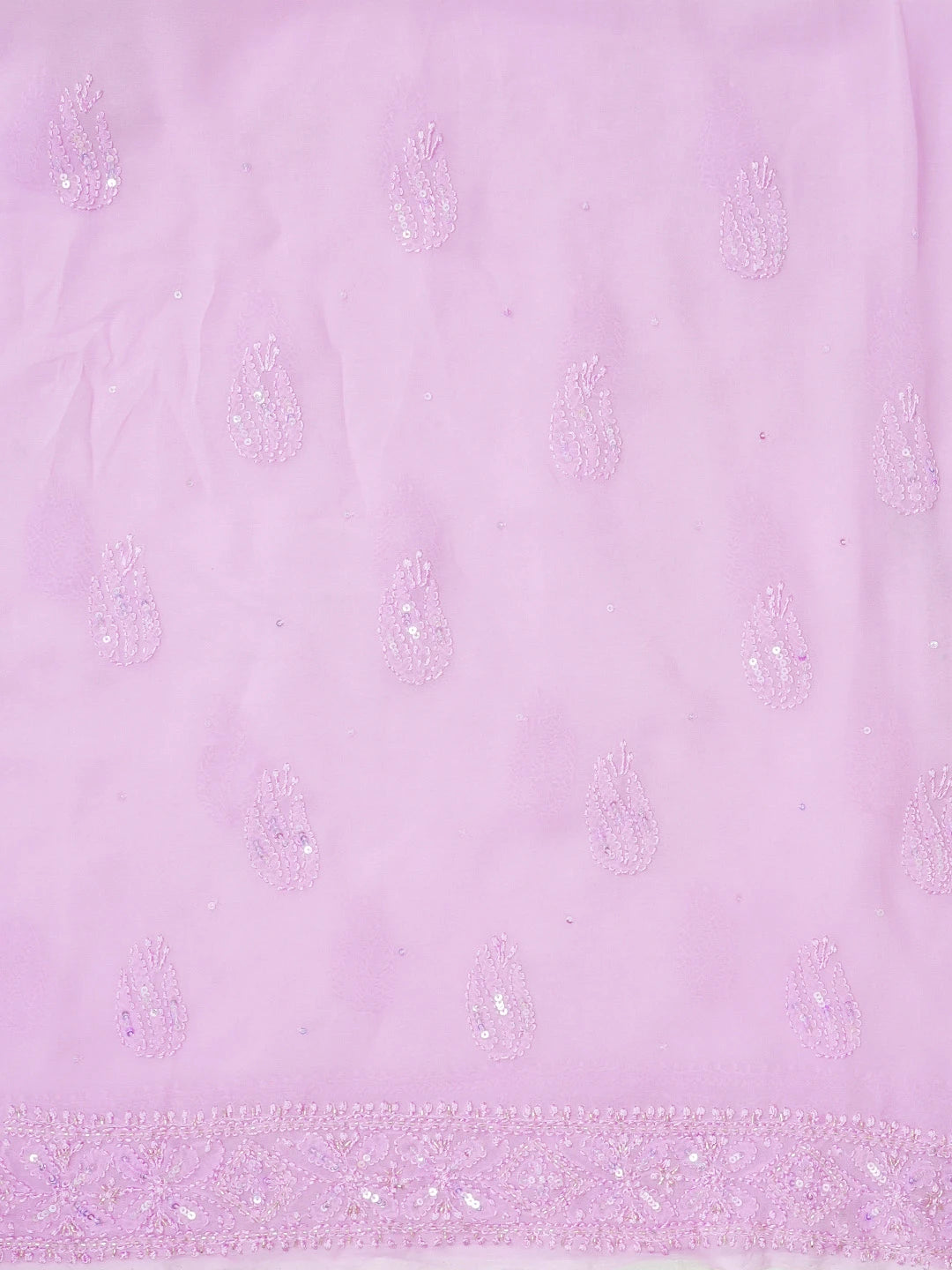 Ada Hand Embroidered Lavender Viscose Georgette Lucknowi Chikankari Unstitched Kurta Dupatta Set With Cutdana and Sequinned Work 01A578914