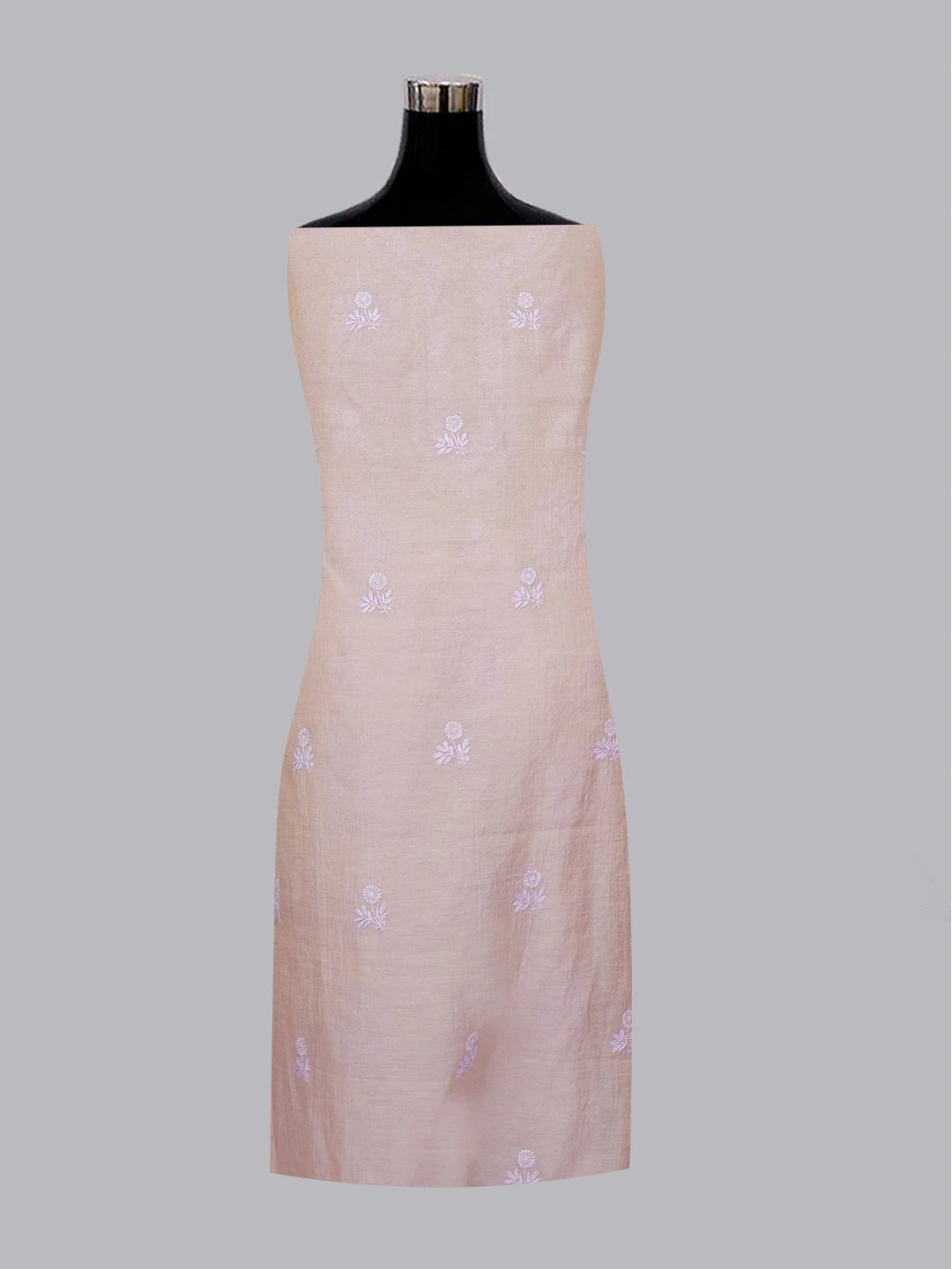 Ada Hand Embroidered Mauve Pink Tissue Lucknowi Chikankari Unstitched Kurta Dupatta Set 01A623114