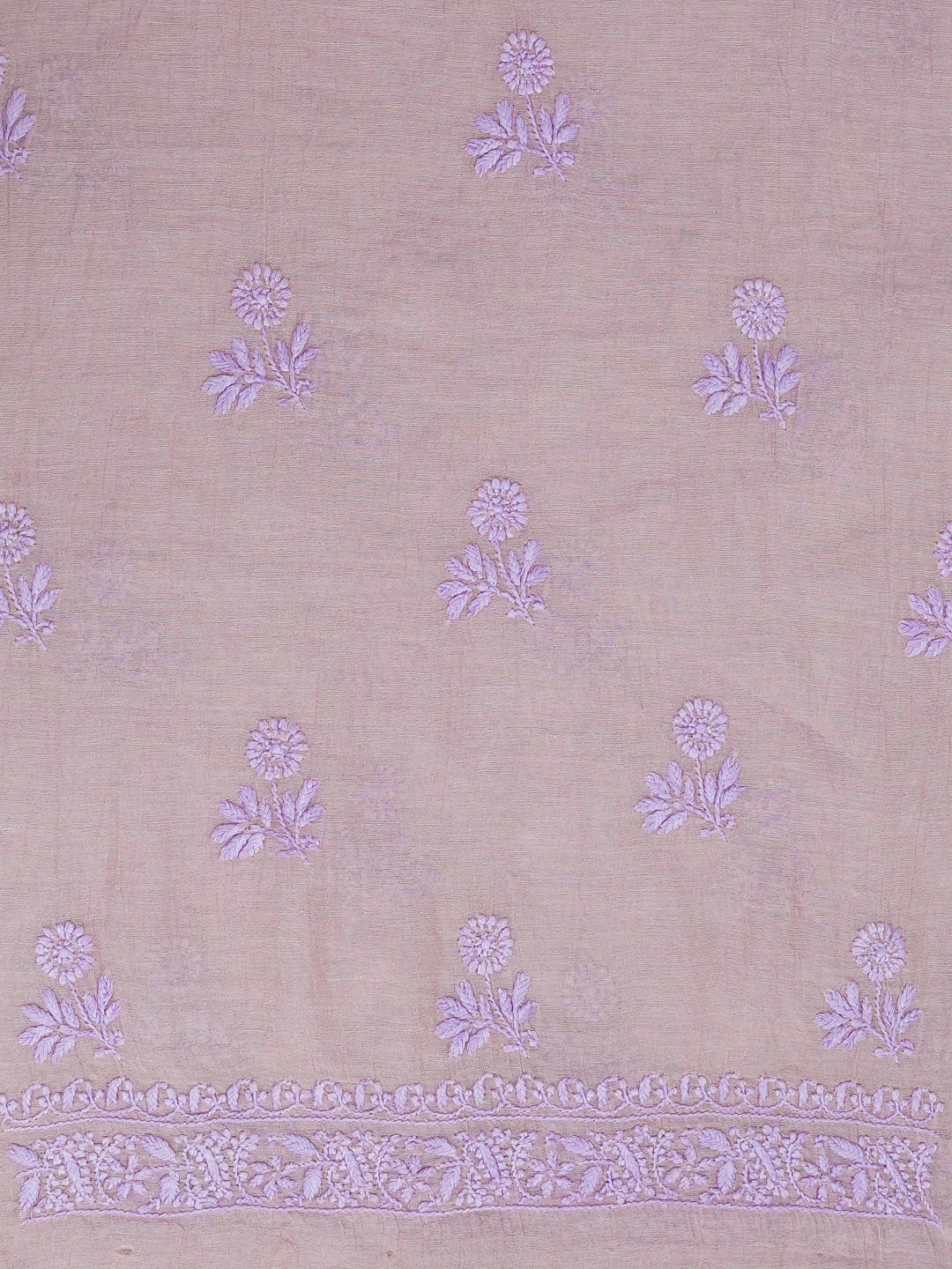 Ada Hand Embroidered Mauve Pink Tissue Lucknowi Chikankari Unstitched Kurta Dupatta Set 01A623114