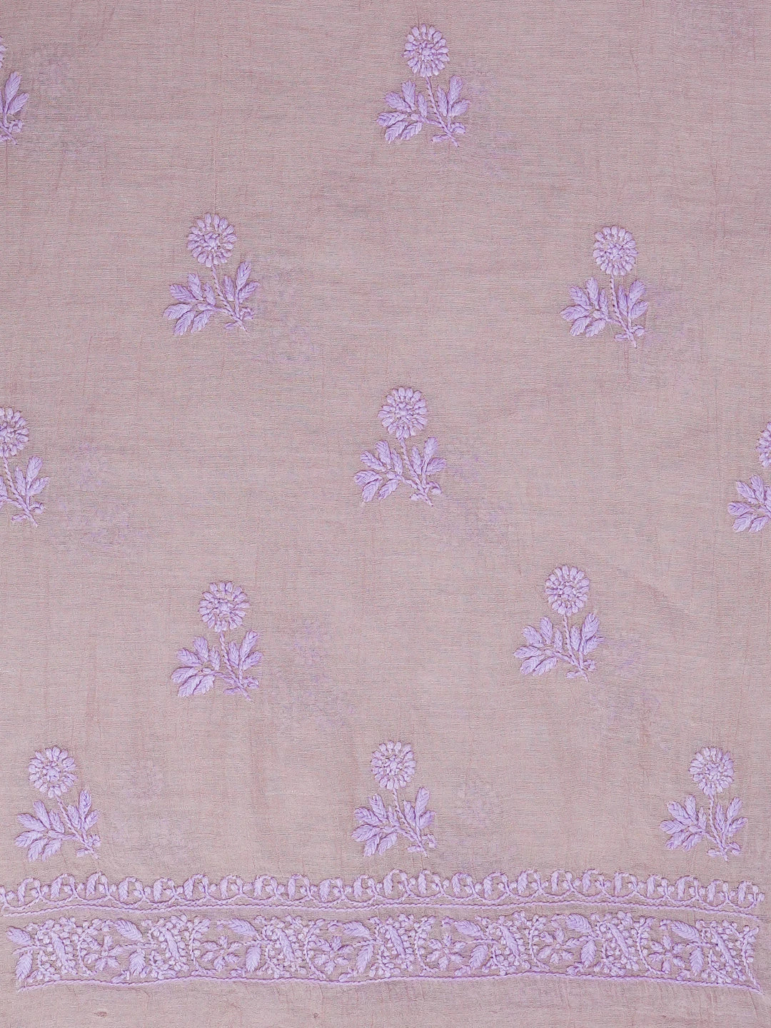 Ada Hand Embroidered Mauve Pink Tissue Lucknowi Chikankari Unstitched Kurta Dupatta Set 01A623114