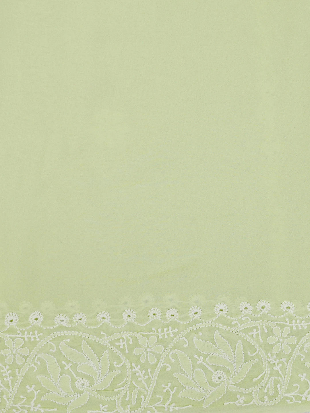 Ada Hand Embroidered Light Pista Green Pure Georgette Lucknowi Chikankari Saree and Blouse 01A475561