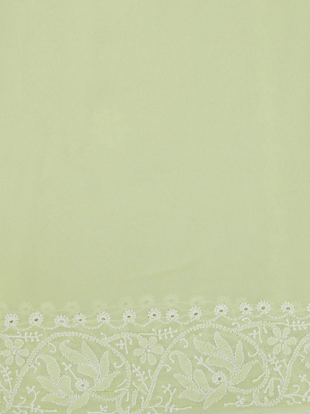 Ada Hand Embroidered Light Pista Green Pure Georgette Lucknowi Chikankari Saree and Blouse 01A475561