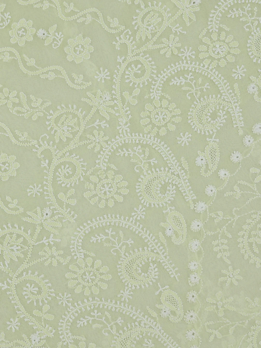 Ada Hand Embroidered Light Pista Green Pure Georgette Lucknowi Chikankari Saree and Blouse 01A475561