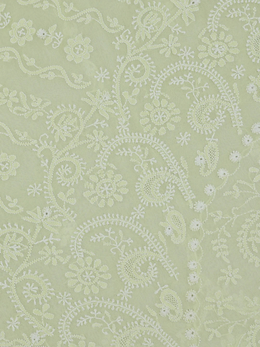Ada Hand Embroidered Light Pista Green Pure Georgette Lucknowi Chikankari Saree and Blouse 01A475561