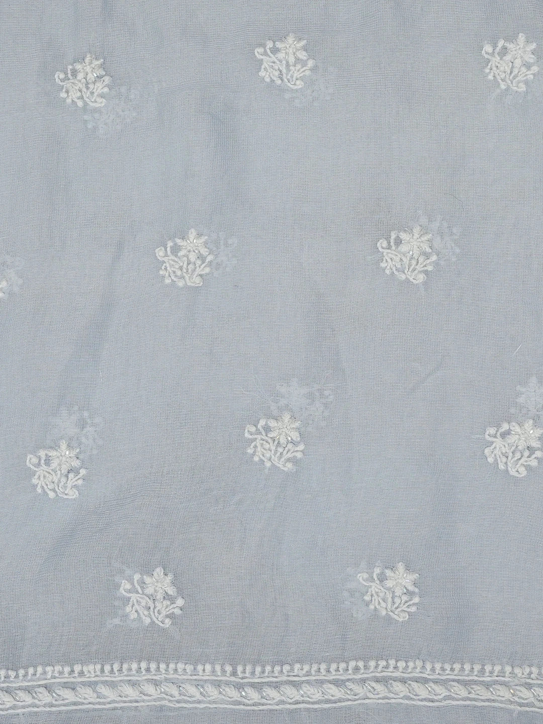 Ada Hand Embroidered Light Blue Kota Lucknowi Chikankari Unstitched Kurta Dupatta Set With Cutdana Work 01A610883