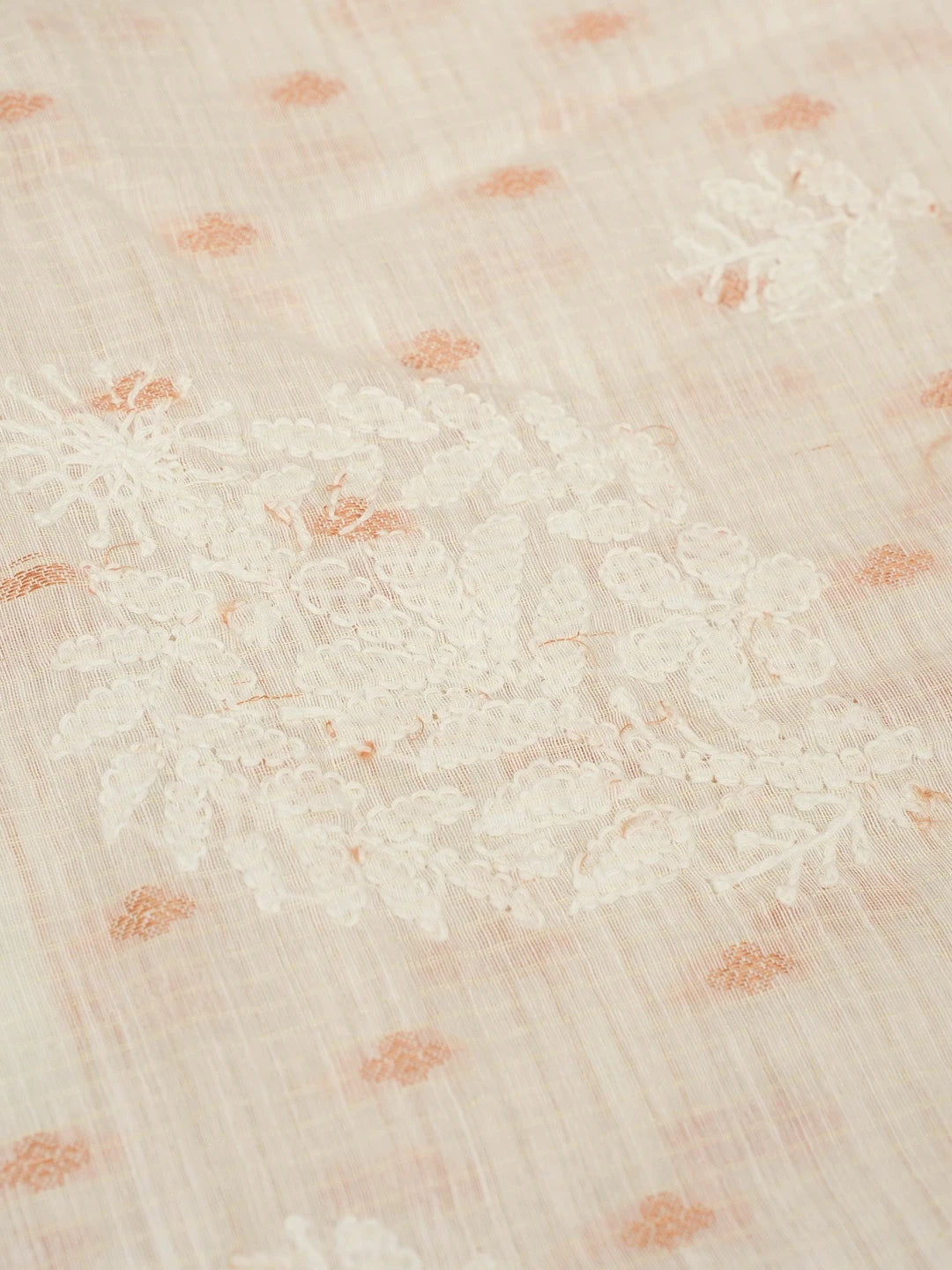 Ada Hand Embroidered Off White Chanderi Lucknowi Chikankari Saree With Blouse A311375